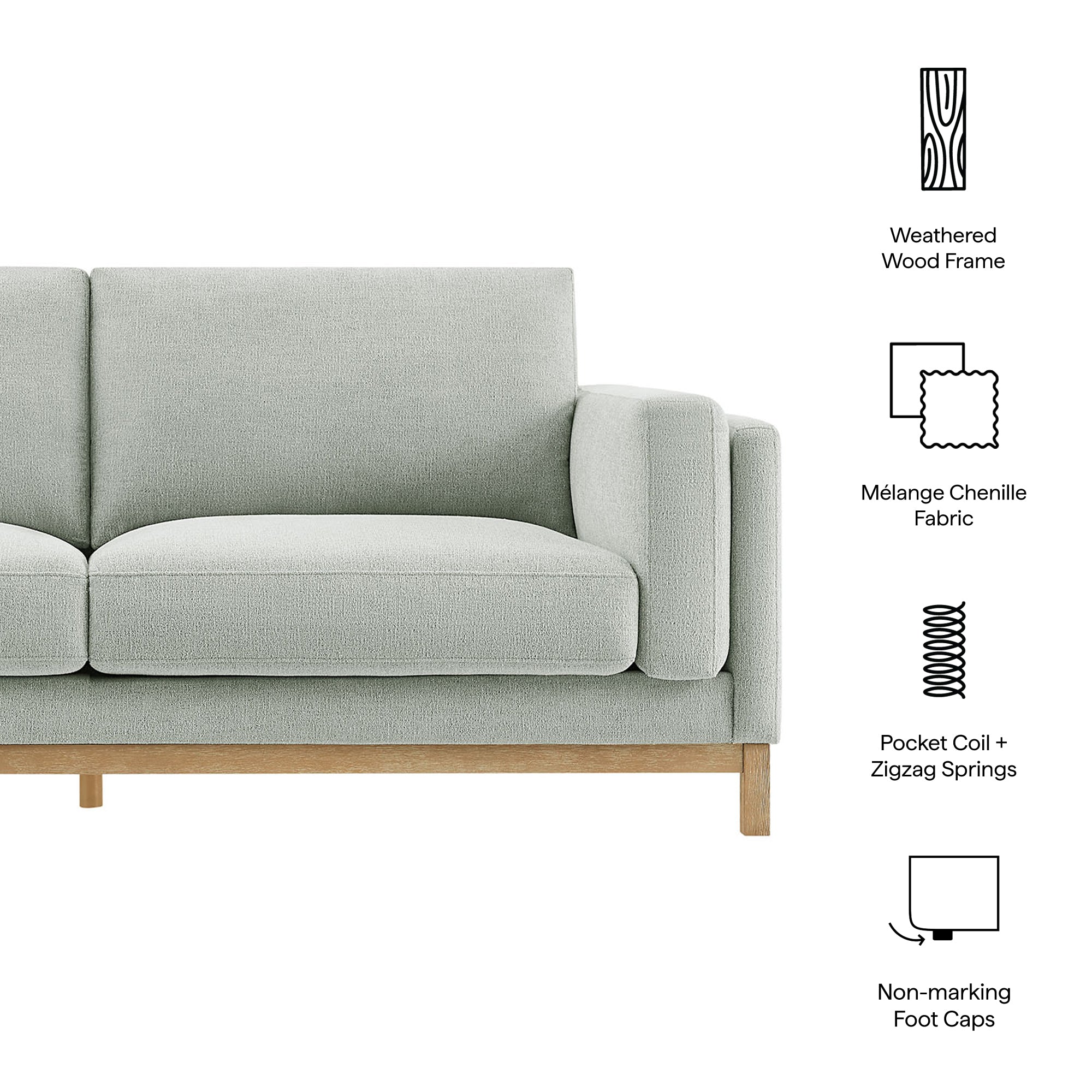 Roscoe 81 inch Fabric Sofa by Modway - Best Buy Furniture