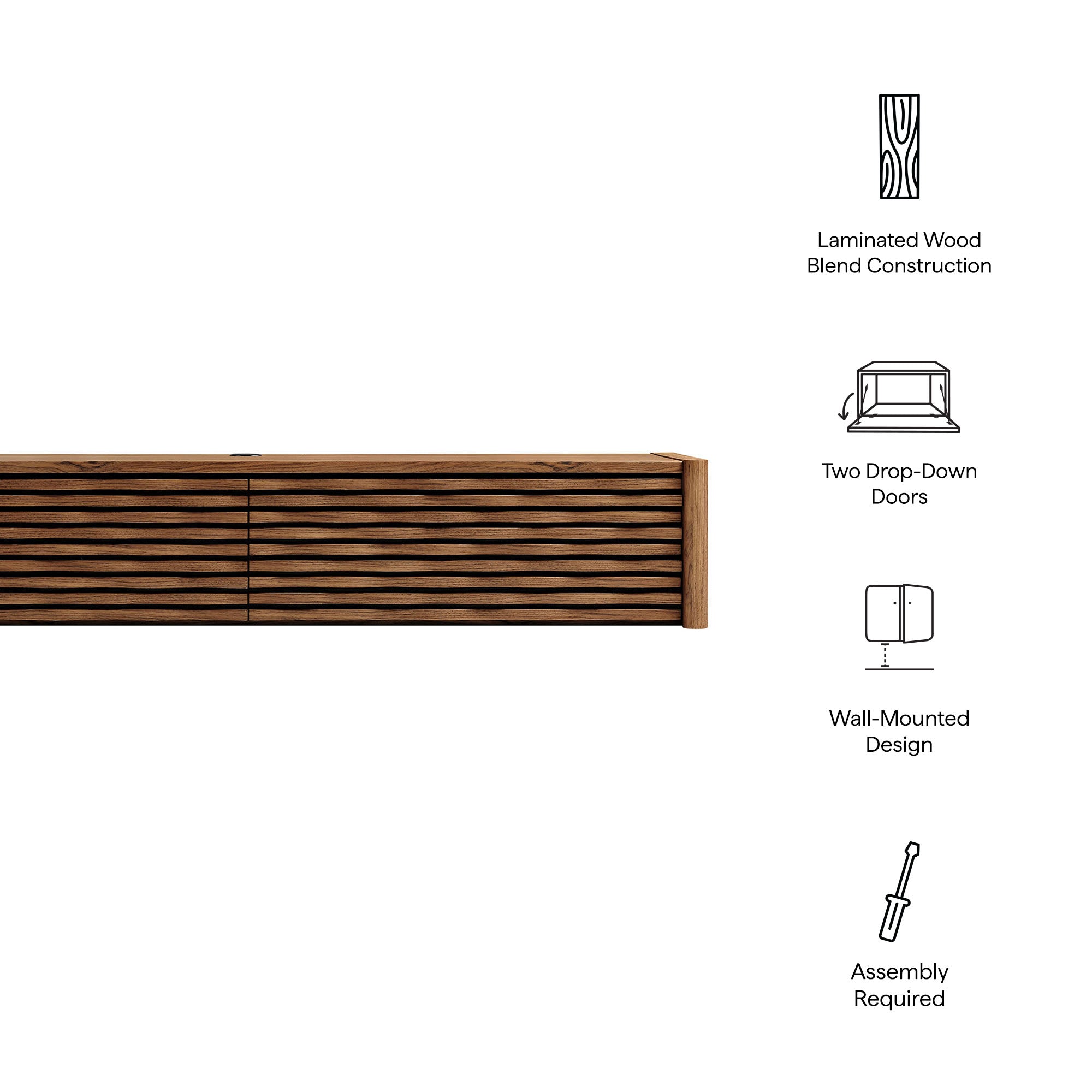 Emric Wave 71" Wall-Mounted TV Cabinet - Best Buy Furniture