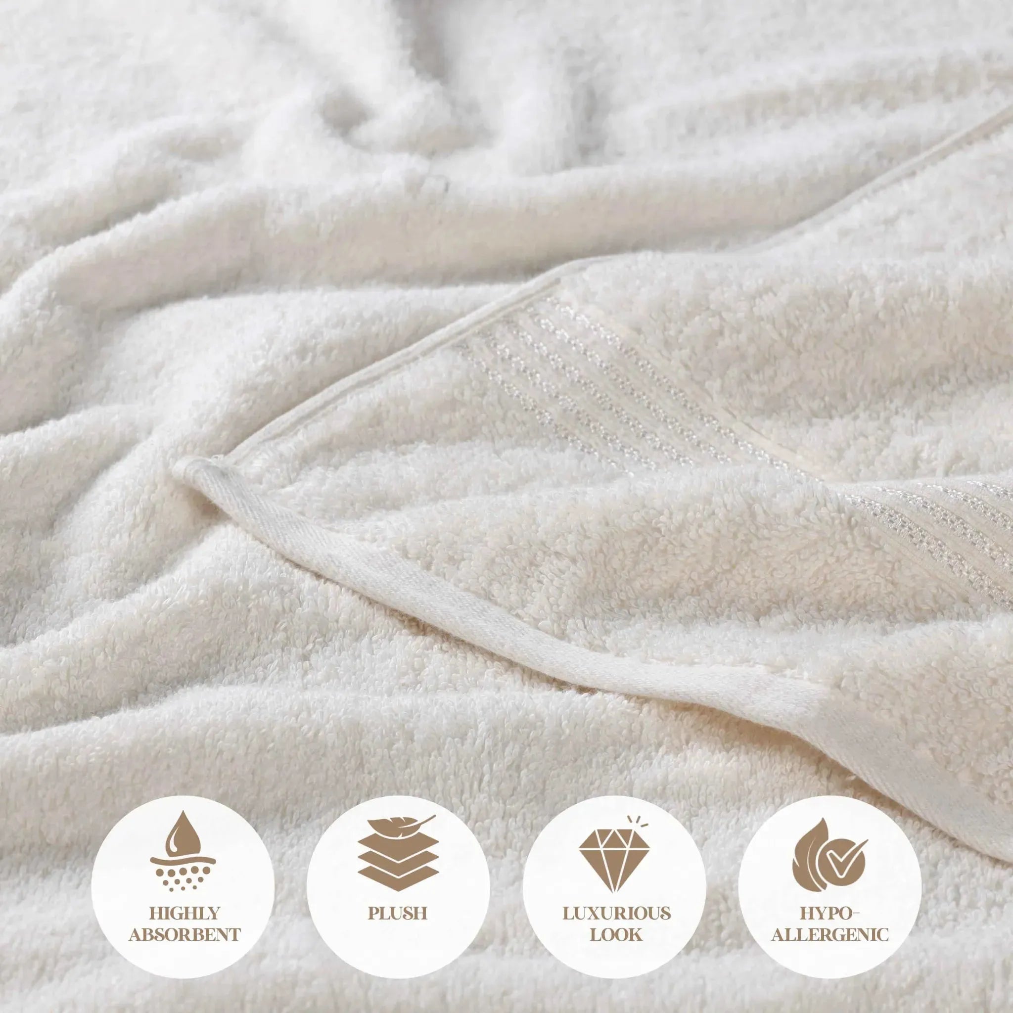 Egyptian Cotton Plush Absorbent Luxury Bath Towel Set of 4