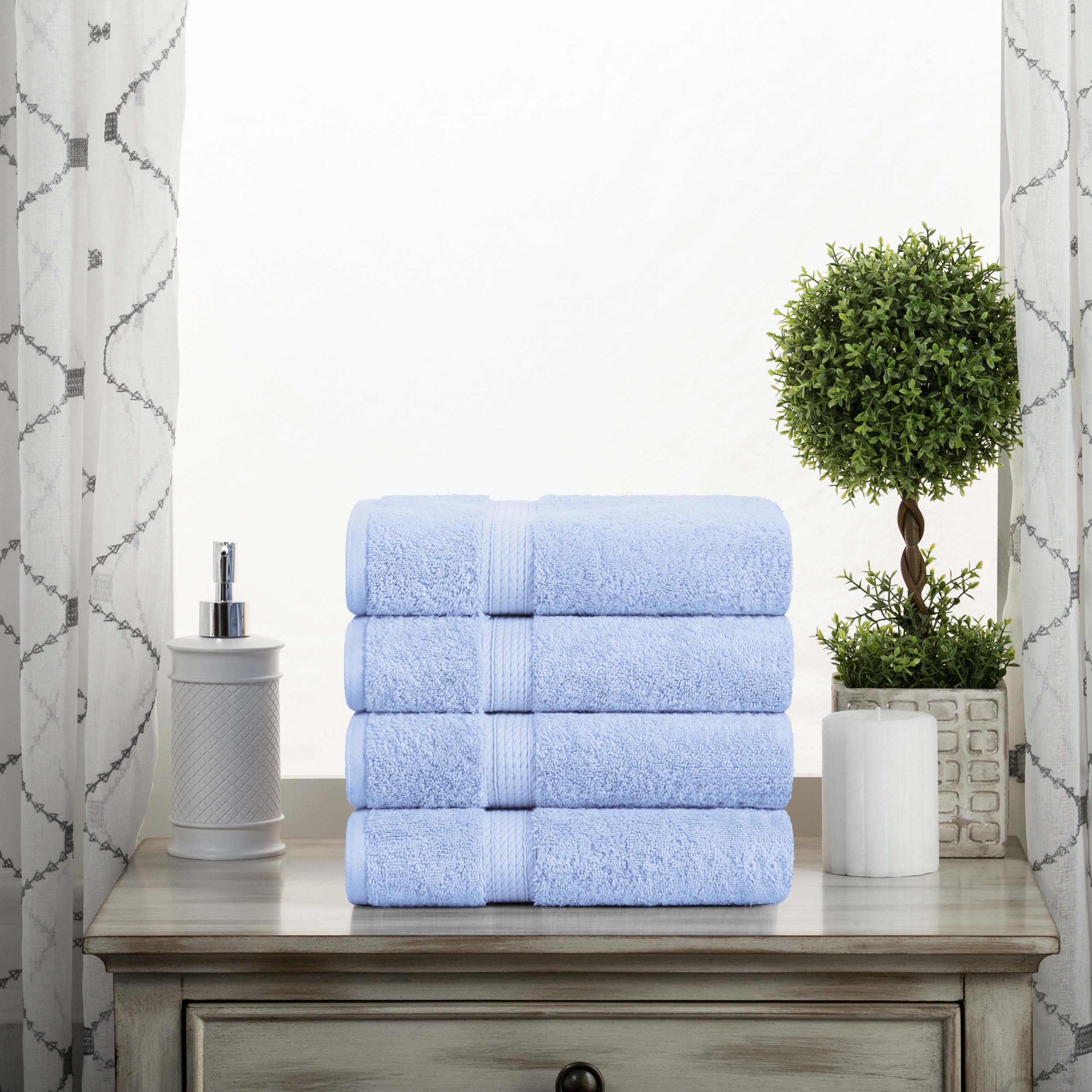 Madison Egyptian Cotton Plush Thick Absorbent Hand Towel Set of 4