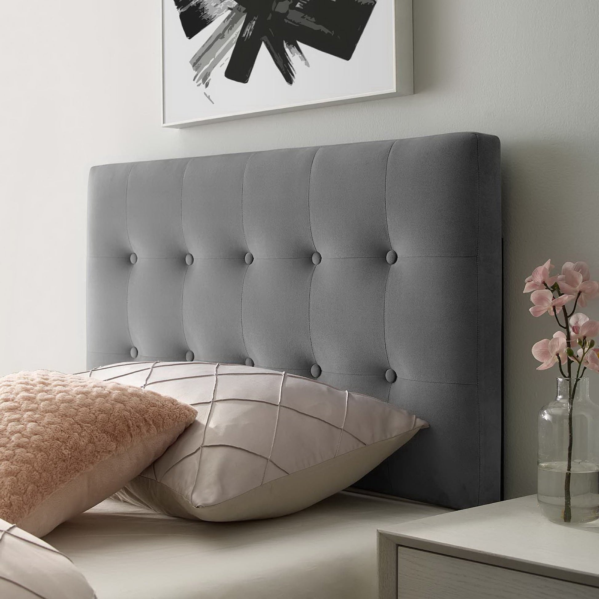 Emily Biscuit Tufted Performance Velvet Twin Headboard by Modway - Best Buy Furniture