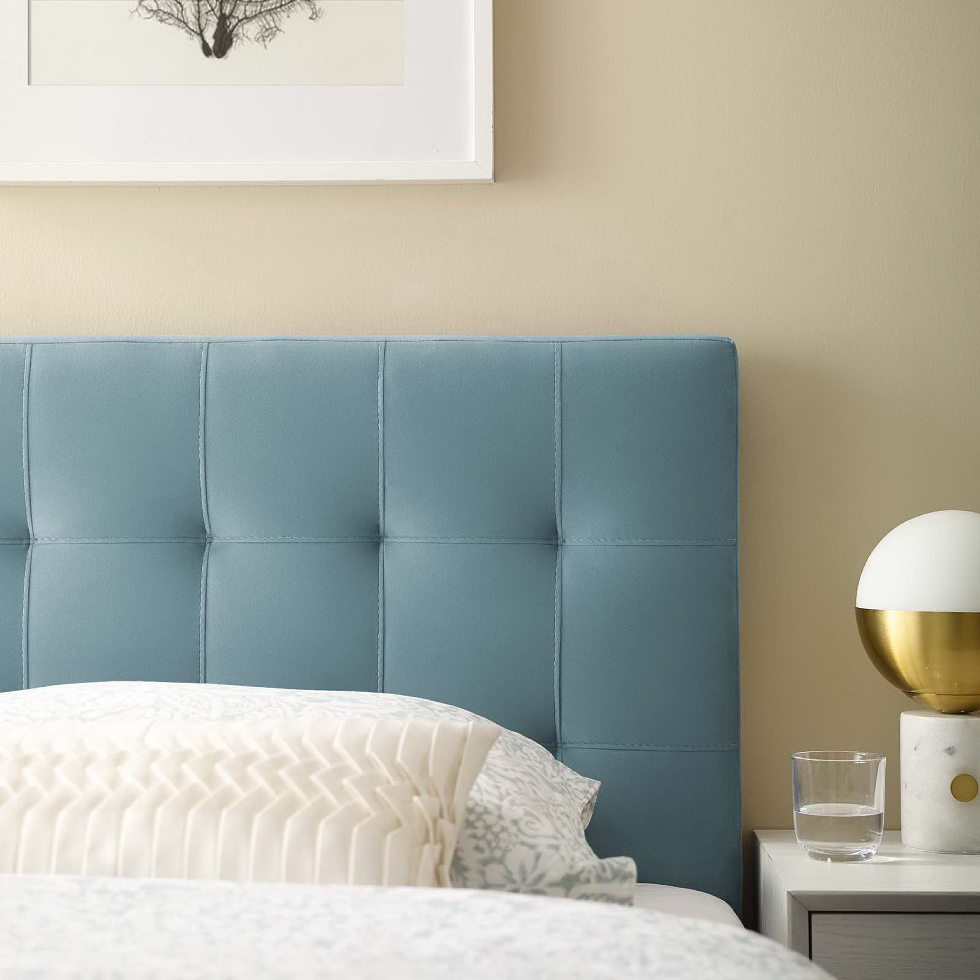 Lily Biscuit Tufted Performance Velvet Twin Headboard by Modway - Best Buy Furniture
