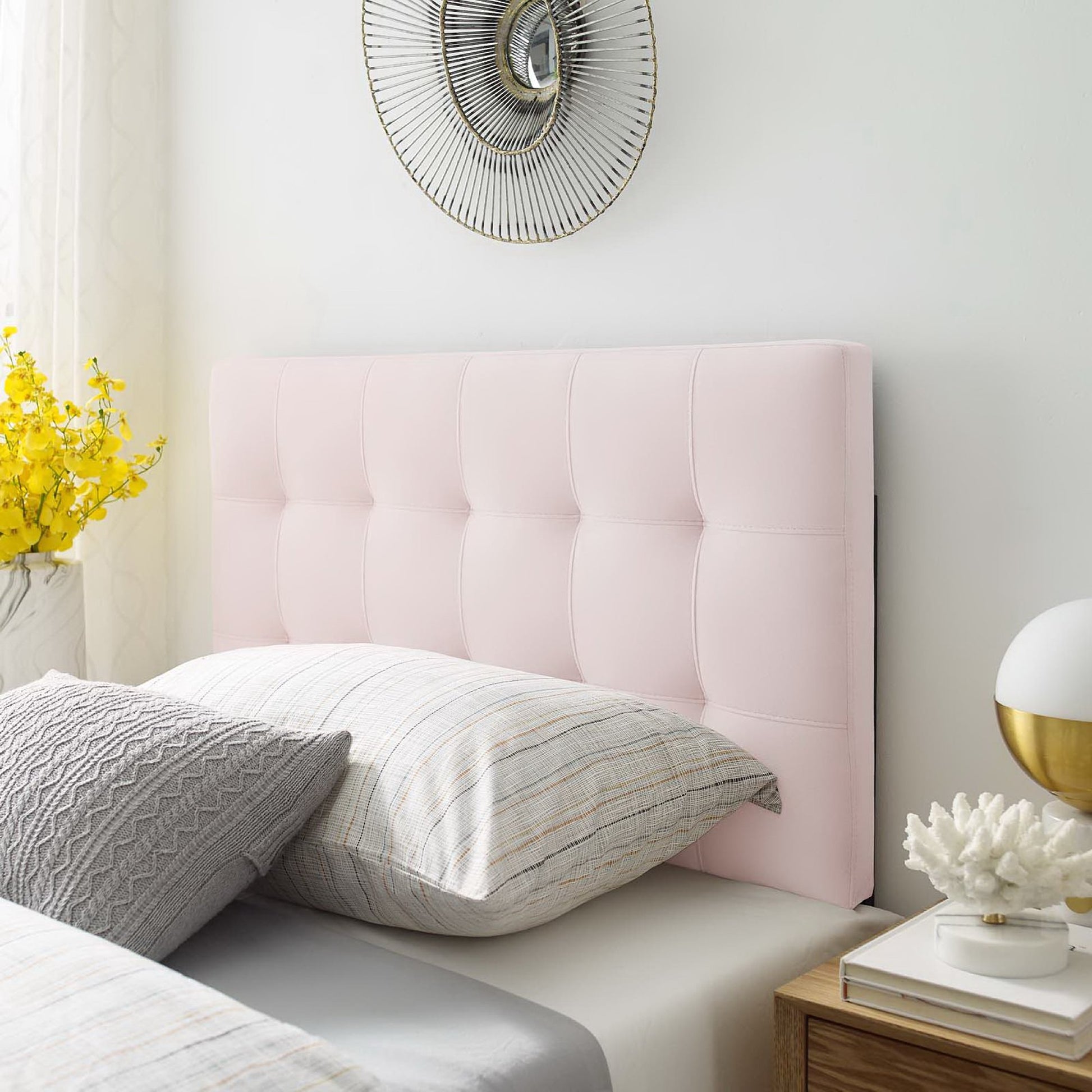 Lily Biscuit Tufted Performance Velvet Twin Headboard by Modway - Best Buy Furniture