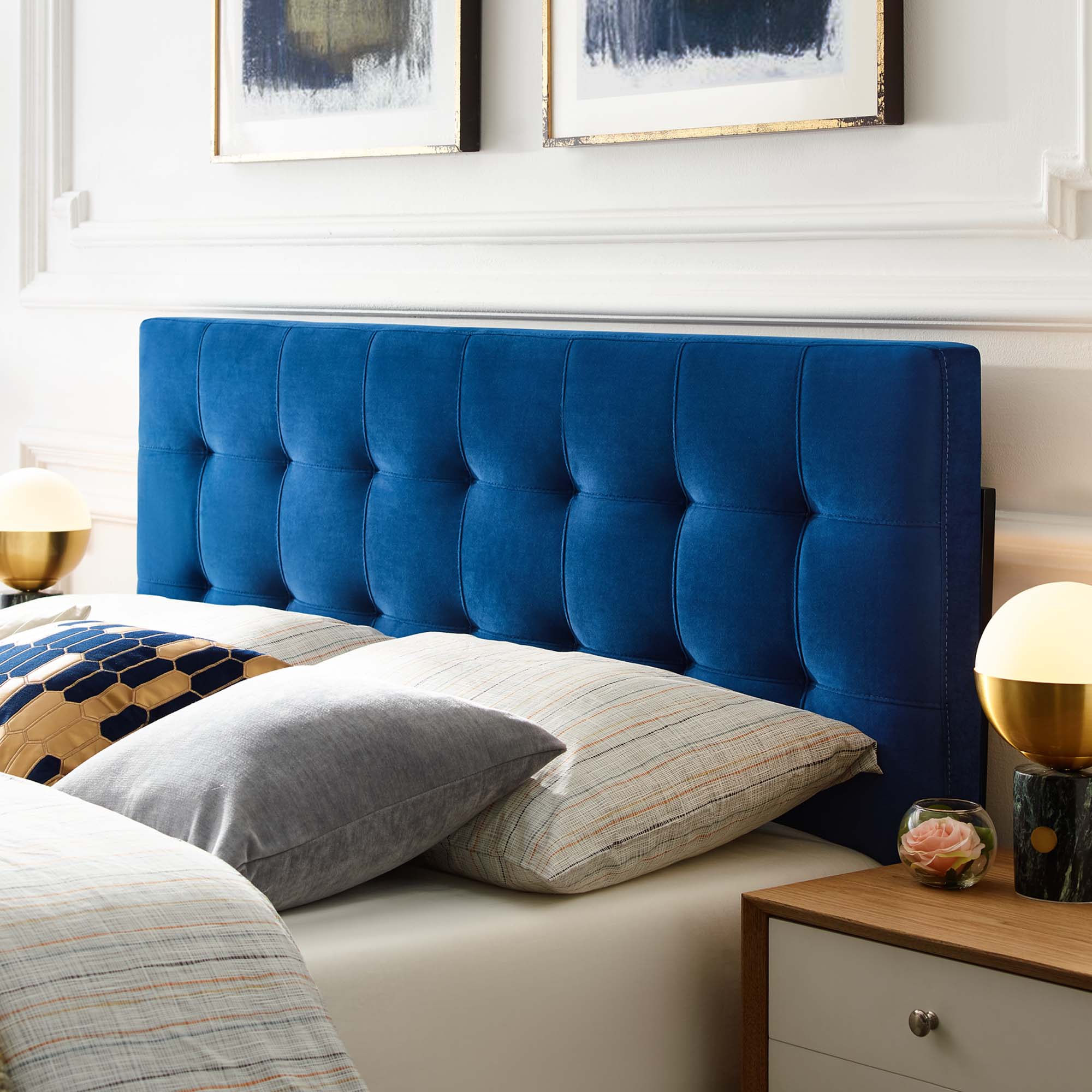 Lily Biscuit Tufted Performance Velvet Queen Headboard by Modway - Best Buy Furniture