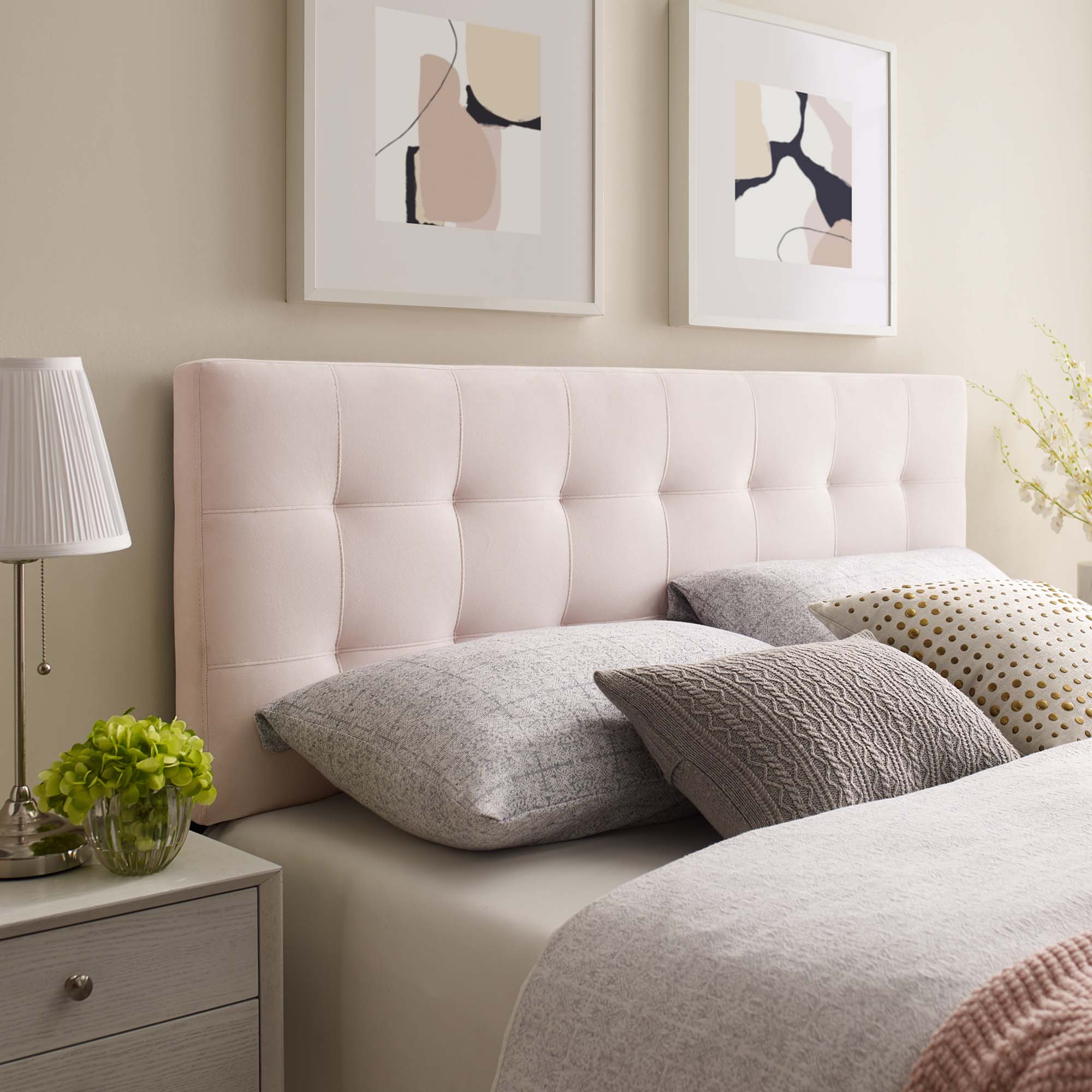 Lily Biscuit Tufted Performance Velvet Queen Headboard by Modway - Best Buy Furniture
