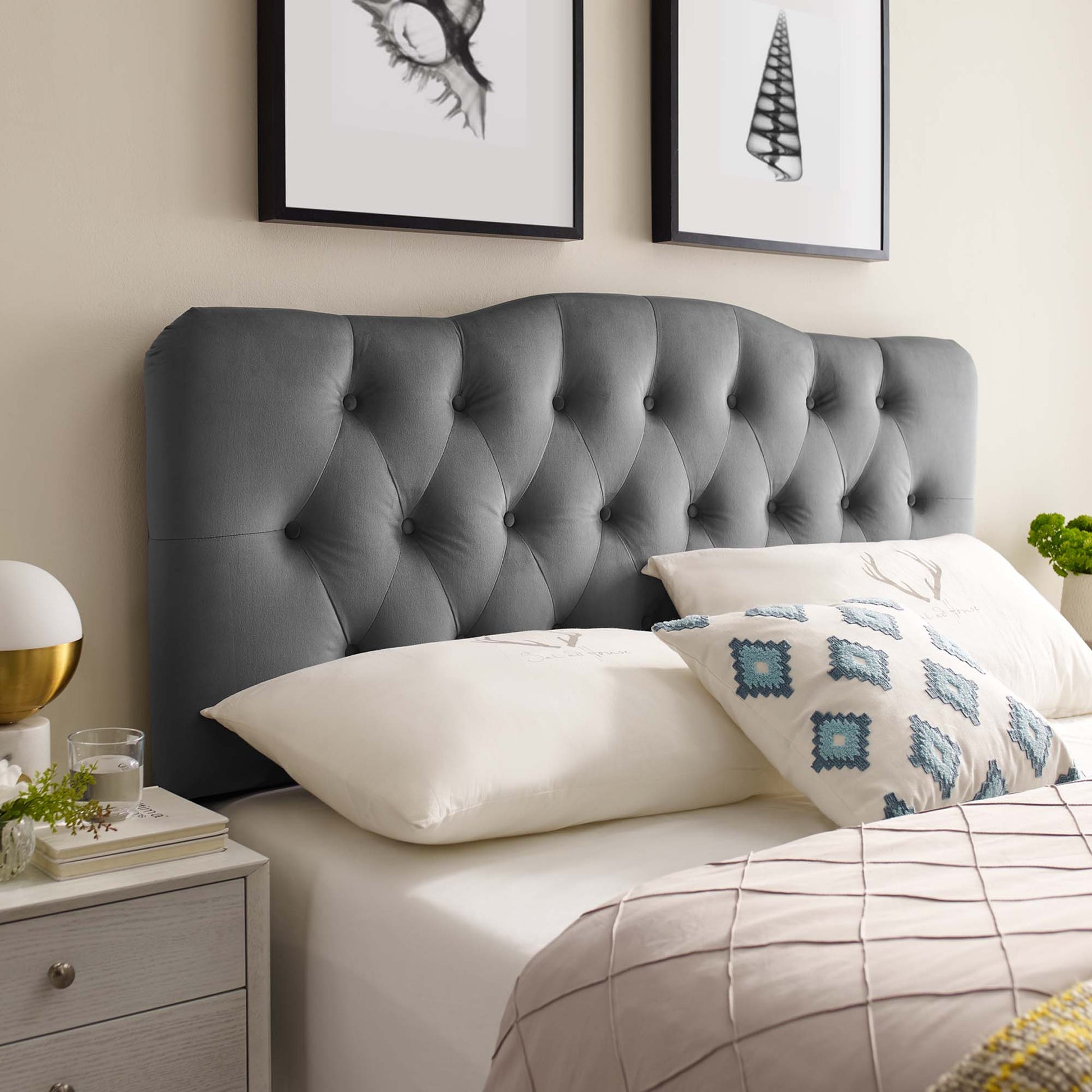 Annabel Diamond Tufted Performance Velvet Queen Headboard by Modway - Best Buy Furniture