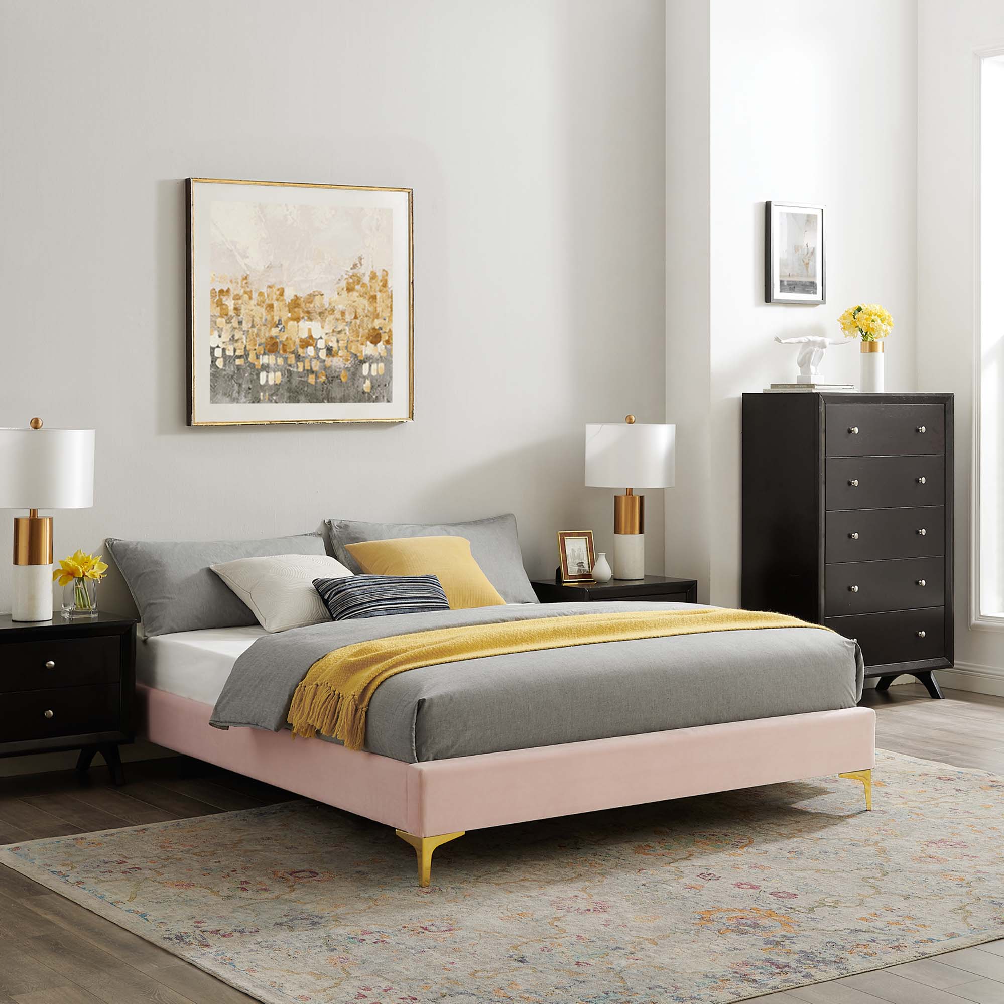 Sutton Performance Velvet Full Bed Frame by Modway - Best Buy Furniture