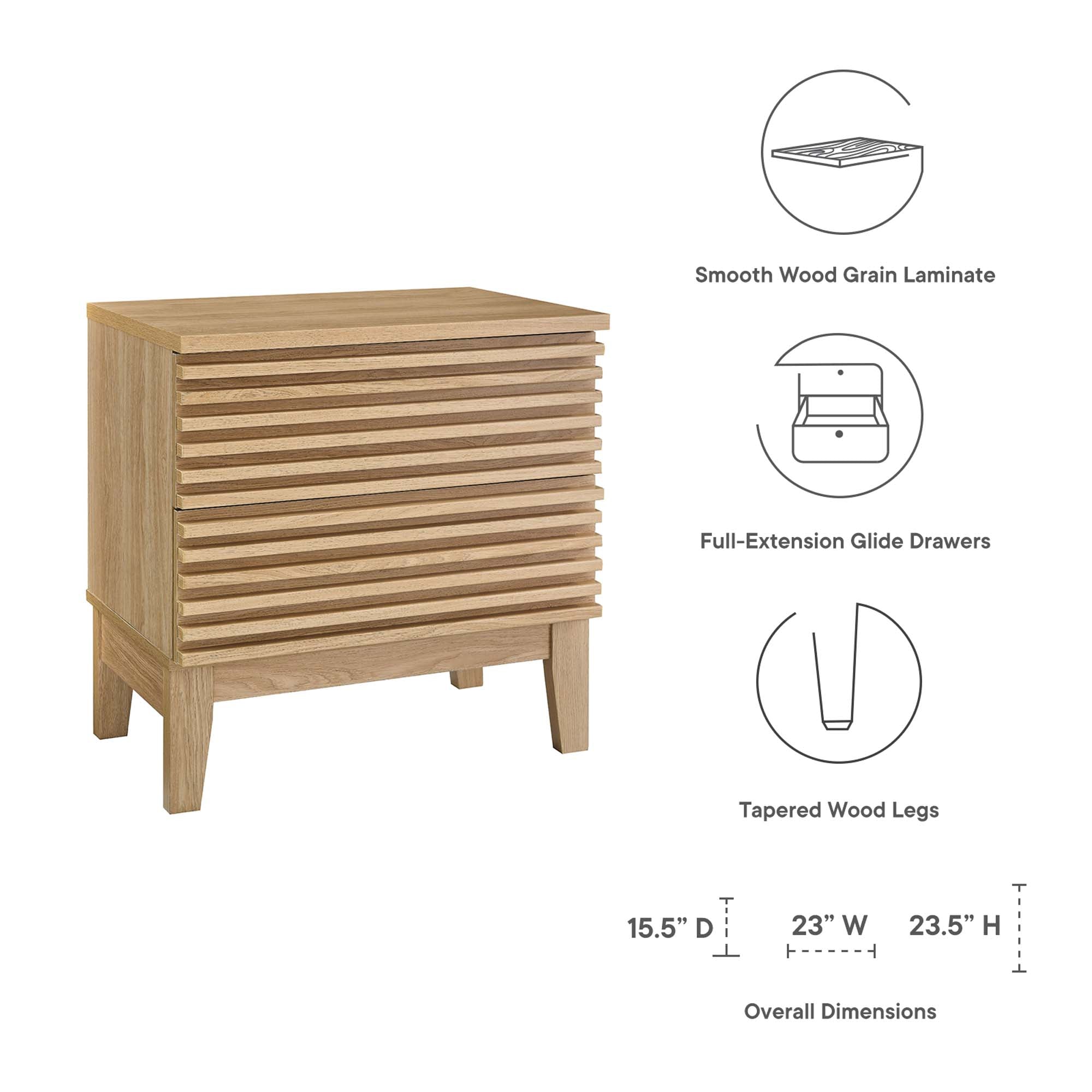 Render Two-Drawer Nightstand - Best Buy Furniture