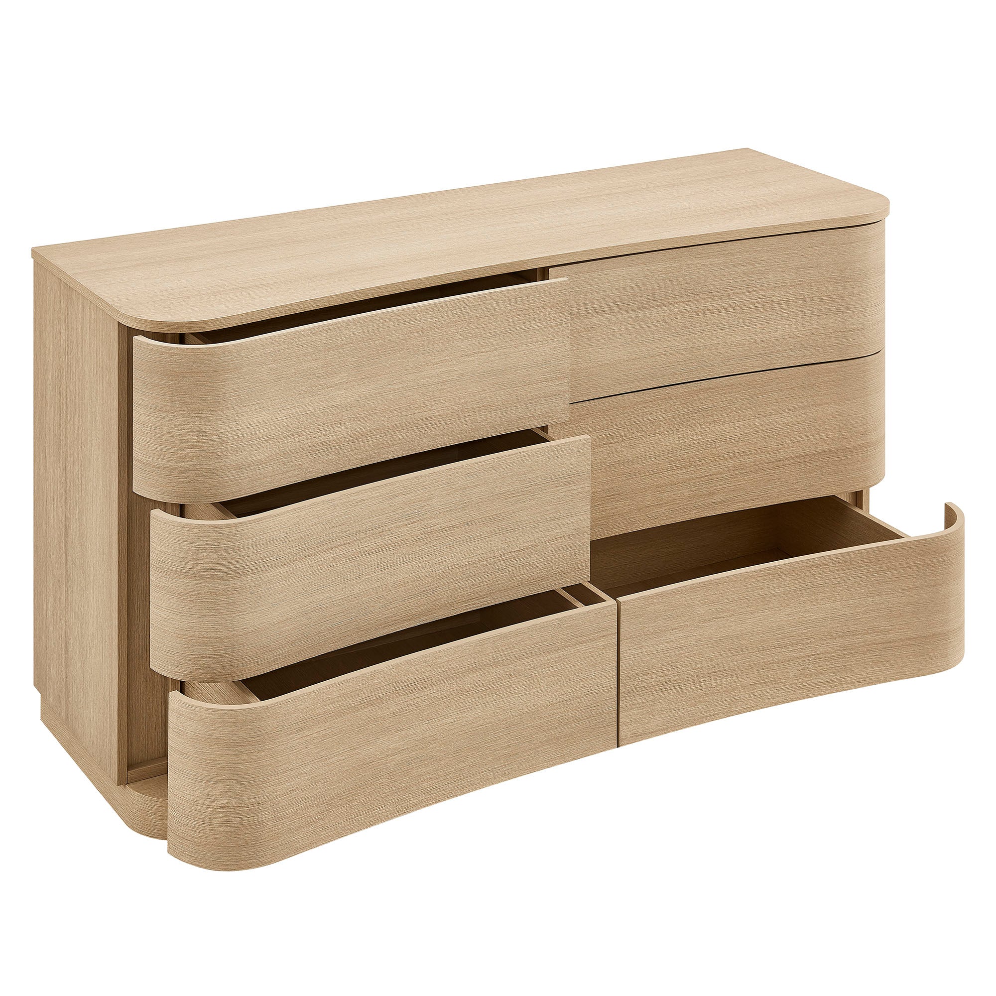 Mirae 6-Drawer Curved Dresser - Best Buy Furniture