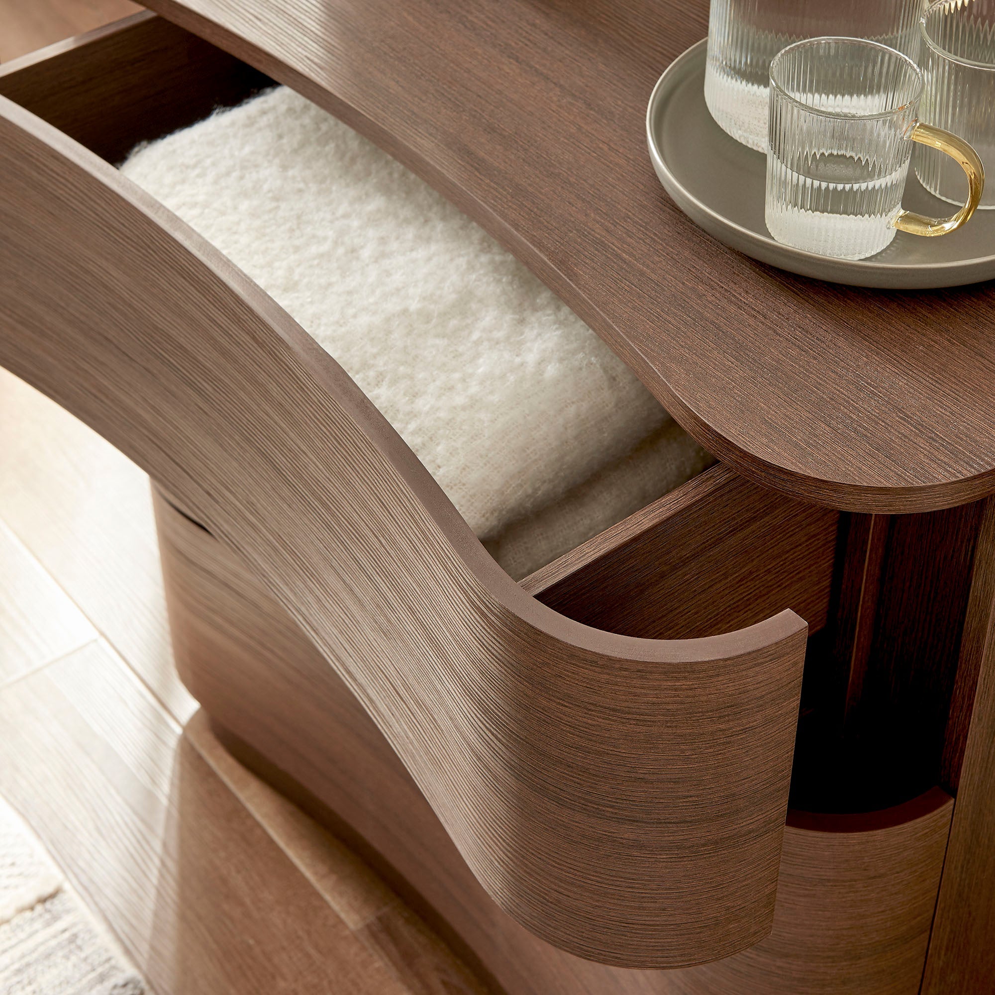 Mirae 3-Drawer Curved Compact Dresser - Best Buy Furniture