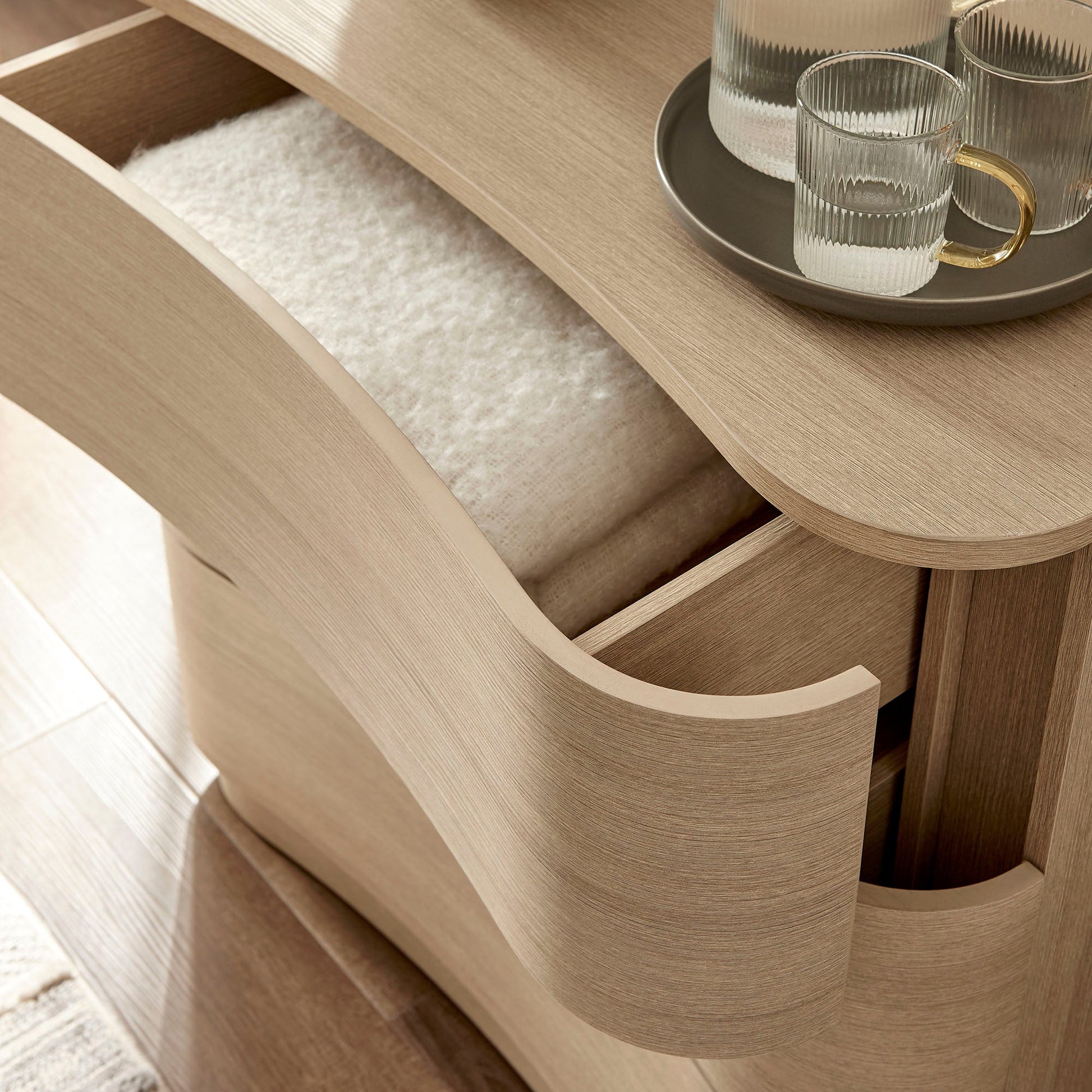 Mirae 3-Drawer Curved Compact Dresser - Best Buy Furniture