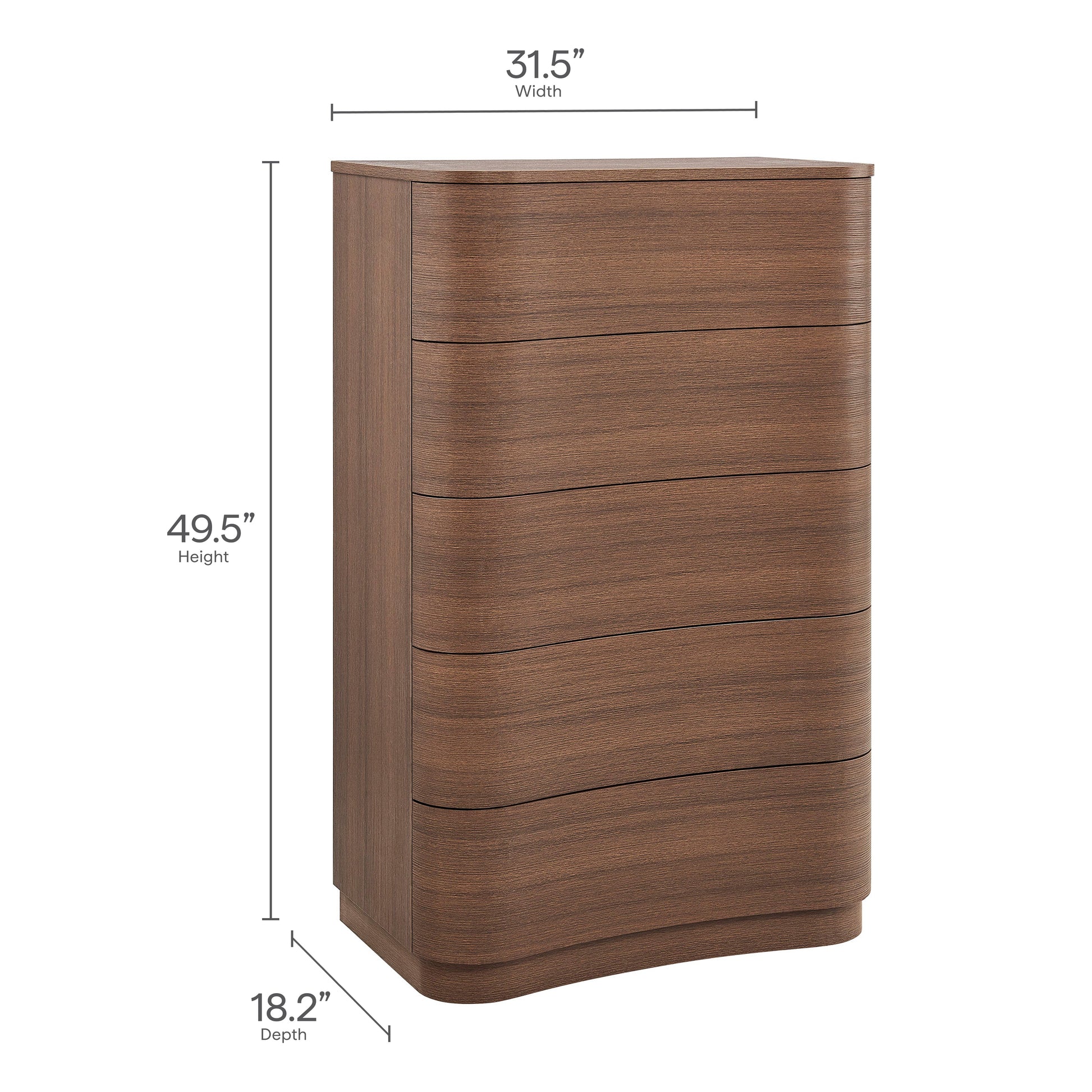 Mirae 5-Drawer Curved Dresser Chest of Drawers - Best Buy Furniture