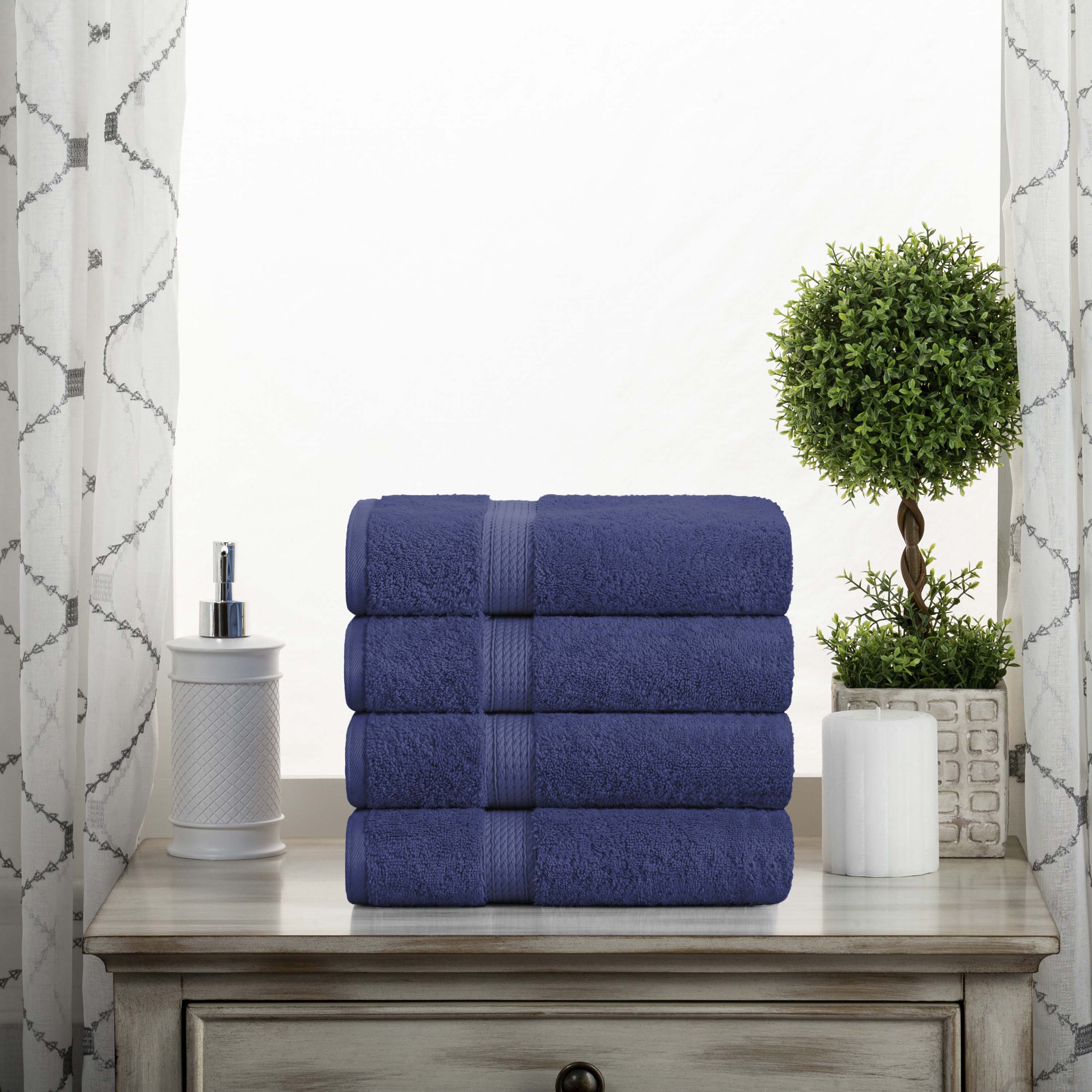 Madison Egyptian Cotton Plush Thick Absorbent Hand Towel Set of 4