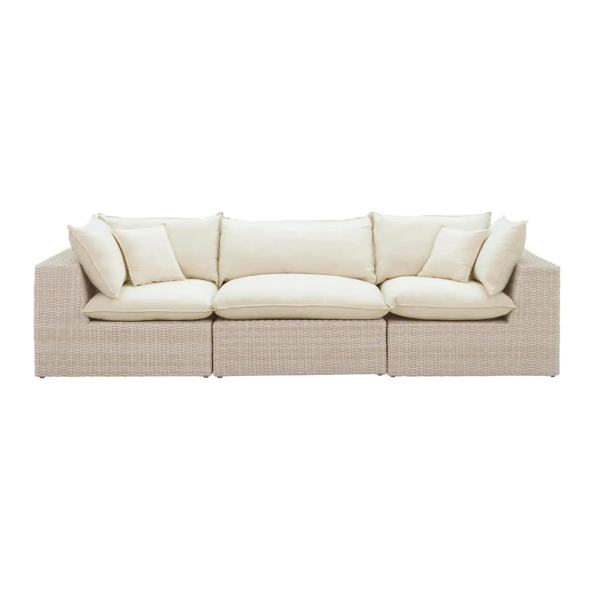 Cali Natural Wicker Outdoor Modular Sofa - Best Buy Furniture
