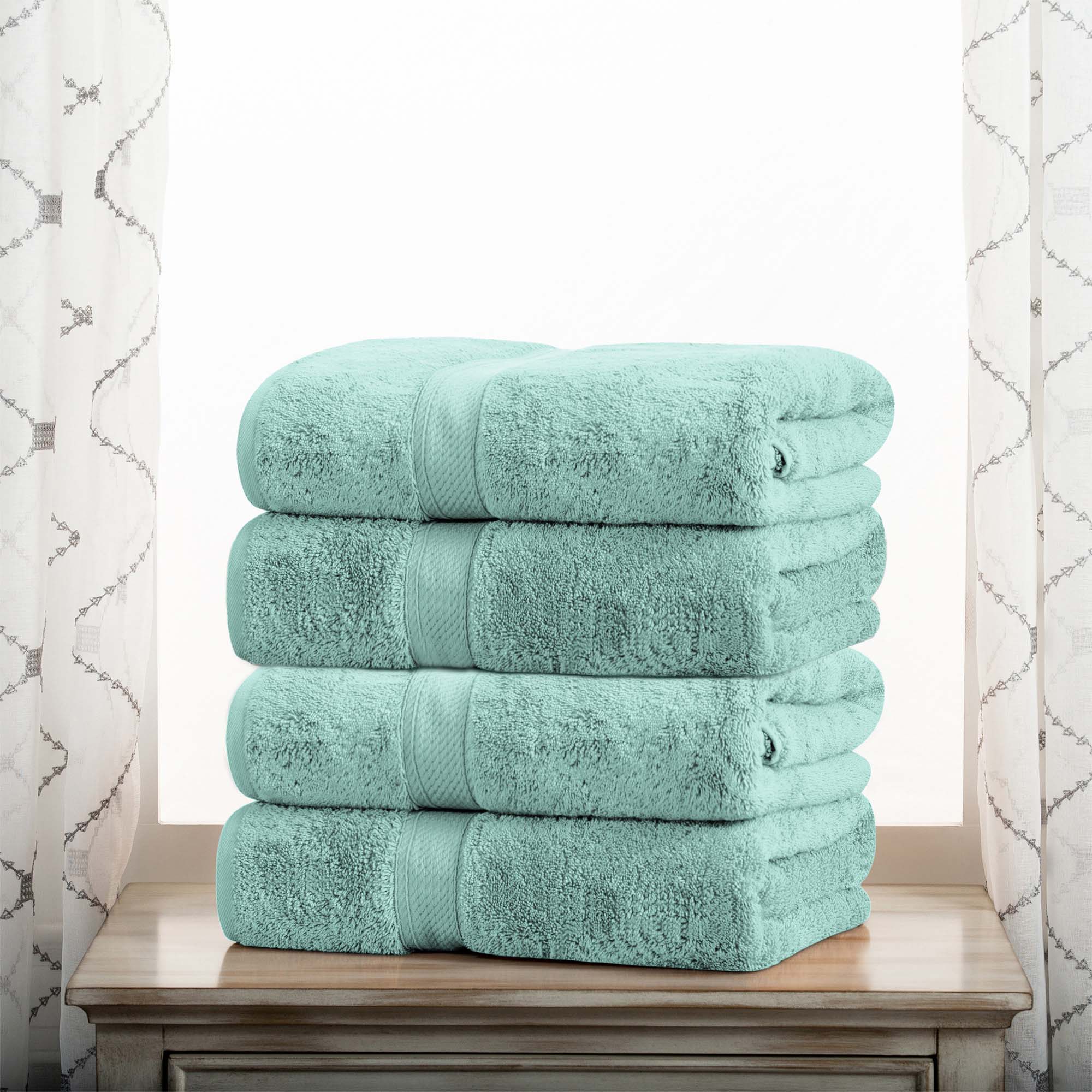 Egyptian Cotton Plush Heavyweight Bath Towel Set of 4