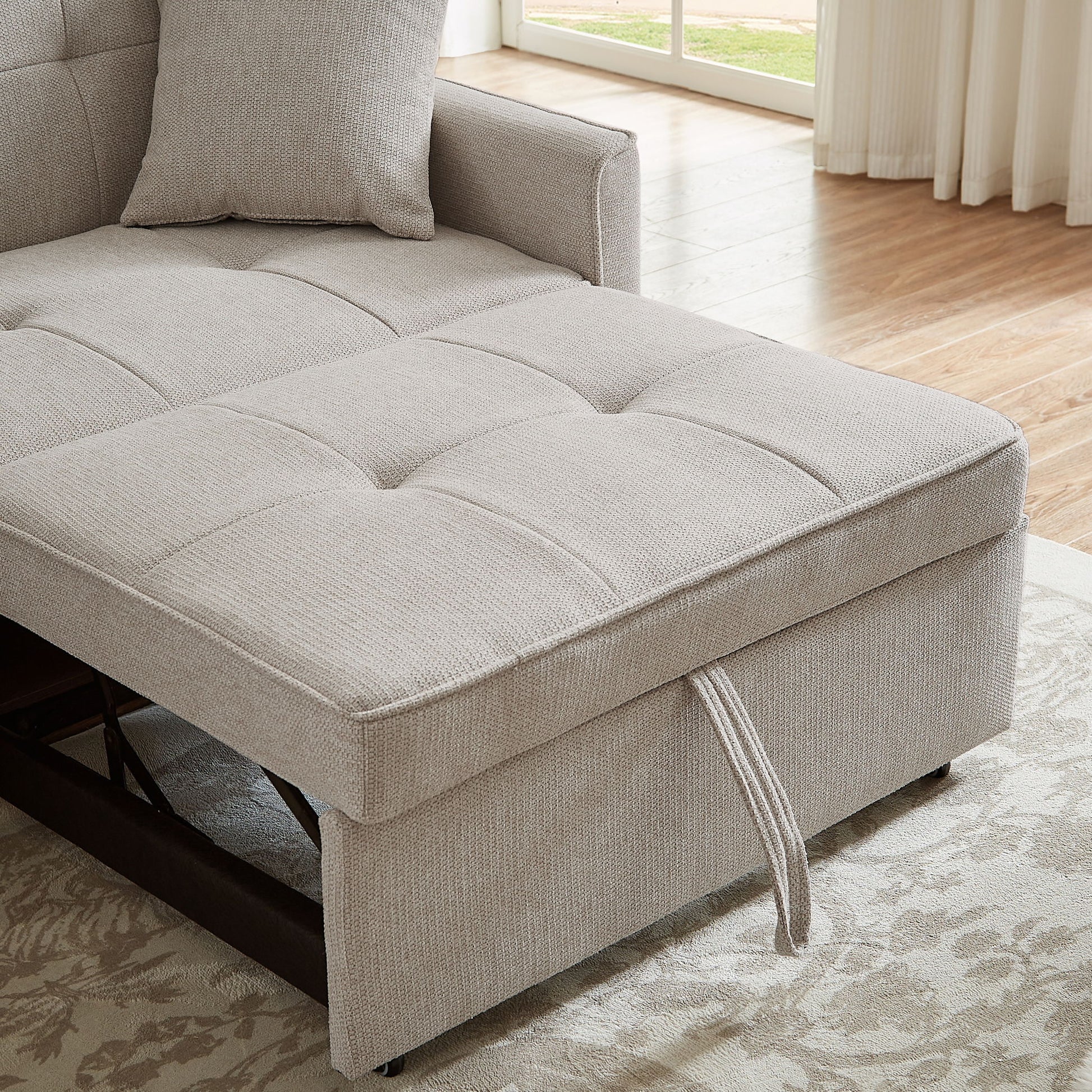 3 In 1 Convertible Sleeper Sofa Bed, Reclining Backrest, Pillows, Pockets - Best Buy Furniture