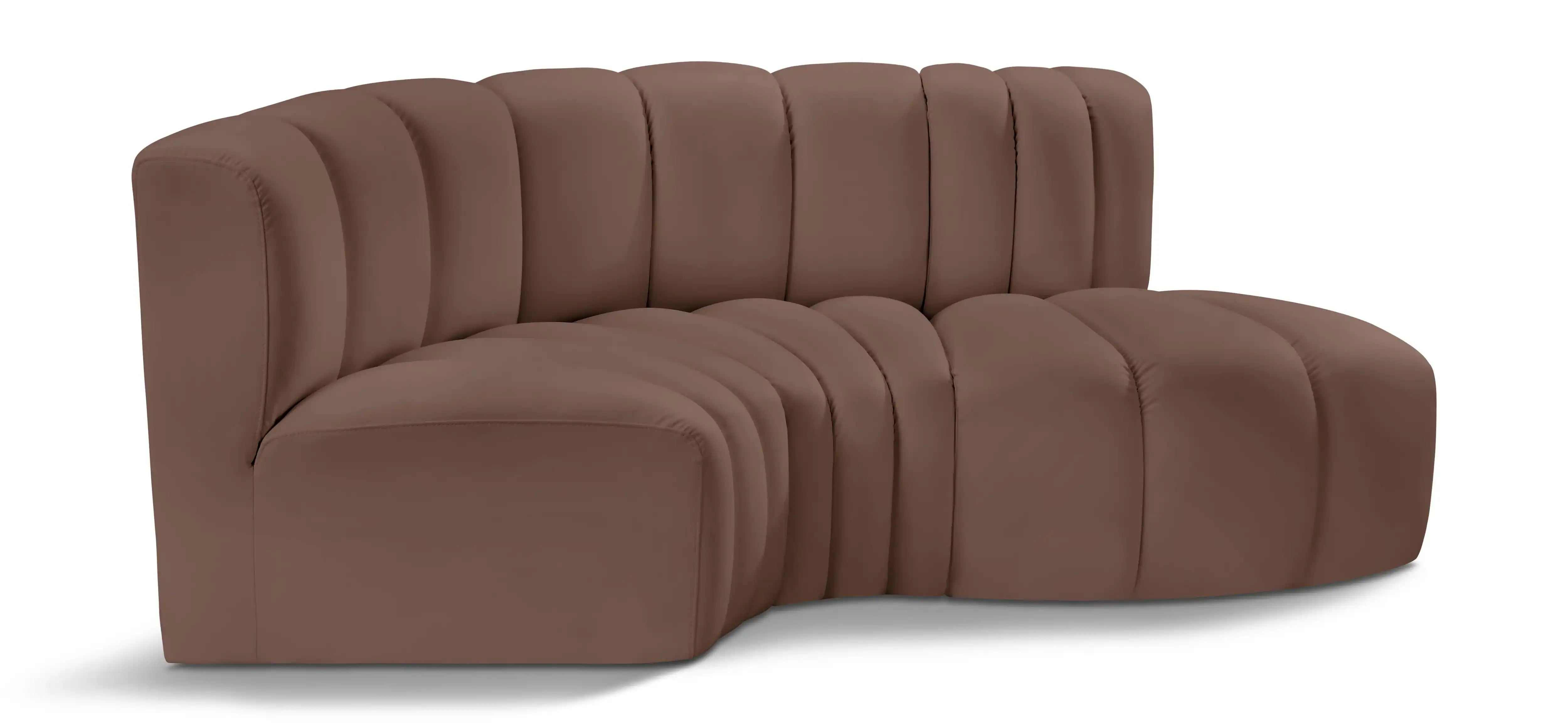 Arc - Faux Leather 3 Piece Modular L-Shaped Sofa - Best Buy Furniture