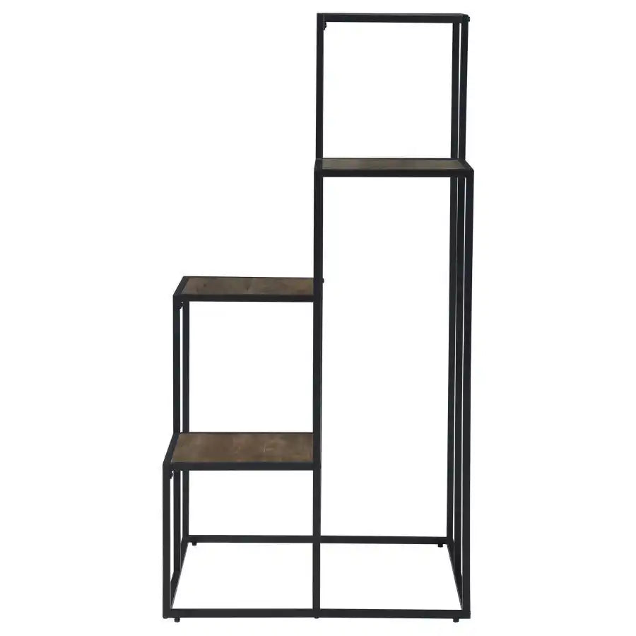Rito - 4-Tier Multi - Display Shelf - Rustic Brown And Black - Best Buy Furniture