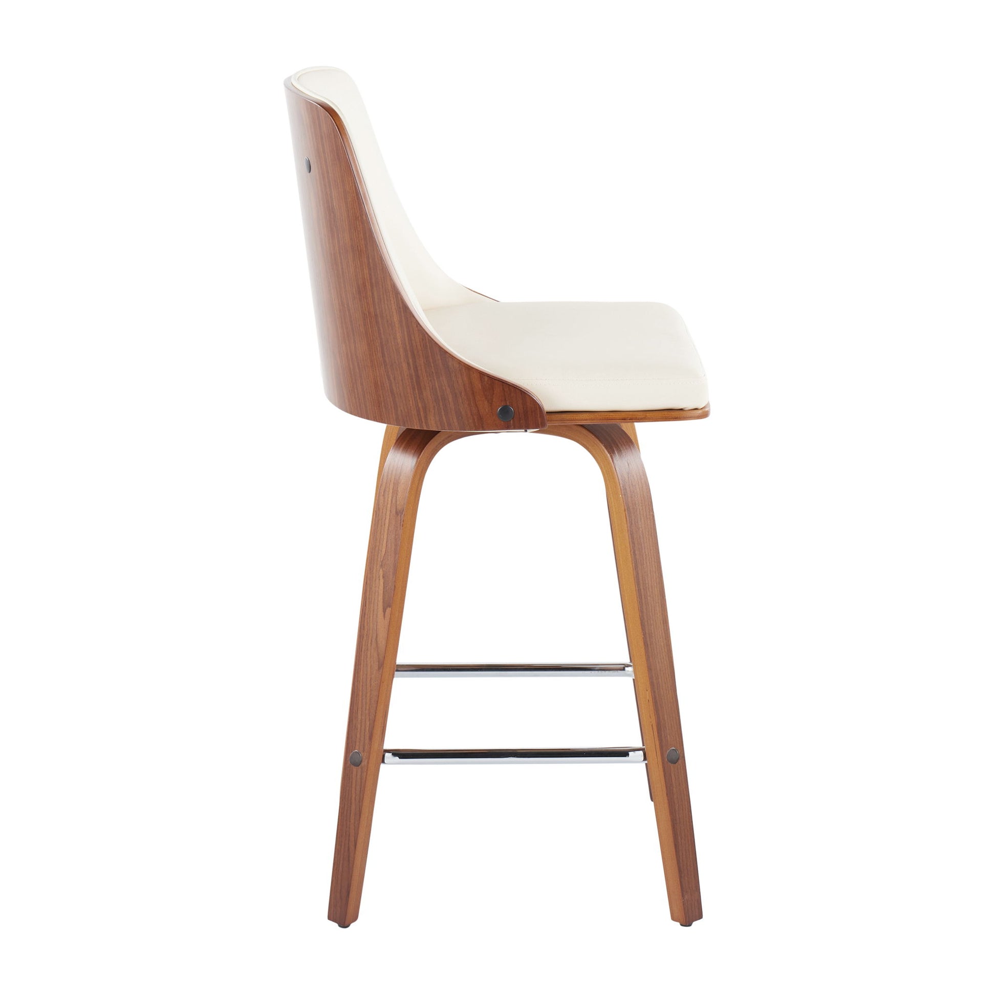 Gianna - Mid Century Modern Fixed Height Counter Stool With Swivel With Square Footrest (Set of 2) - Best Buy Furniture
