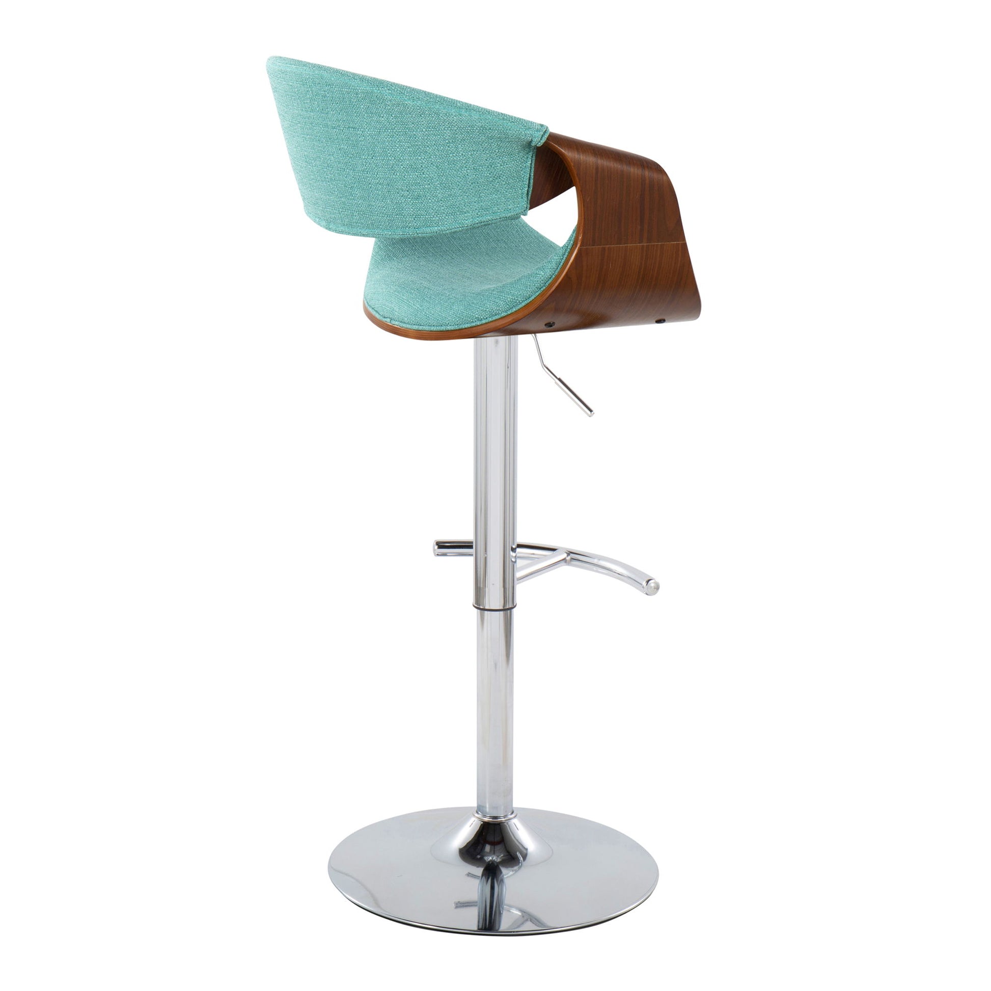 Curvo - Mid Century Modern Adjustable Barstool With Swivel With Rounded T Footrest (Set of 2) - Best Buy Furniture