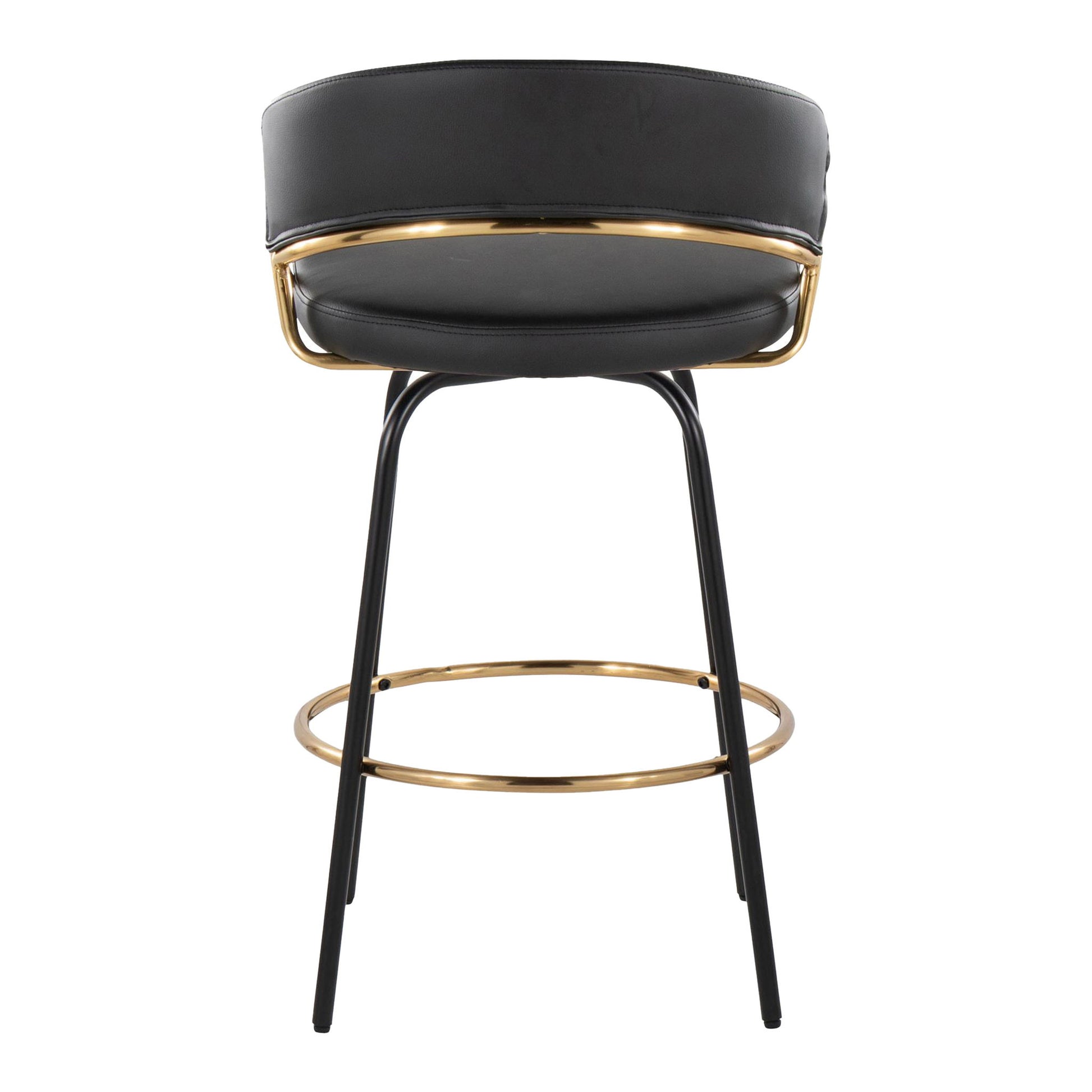 Jie - Fixed Height Contemporary Counter Stool With Swivel Round Footrest (Set of 2) - Best Buy Furniture