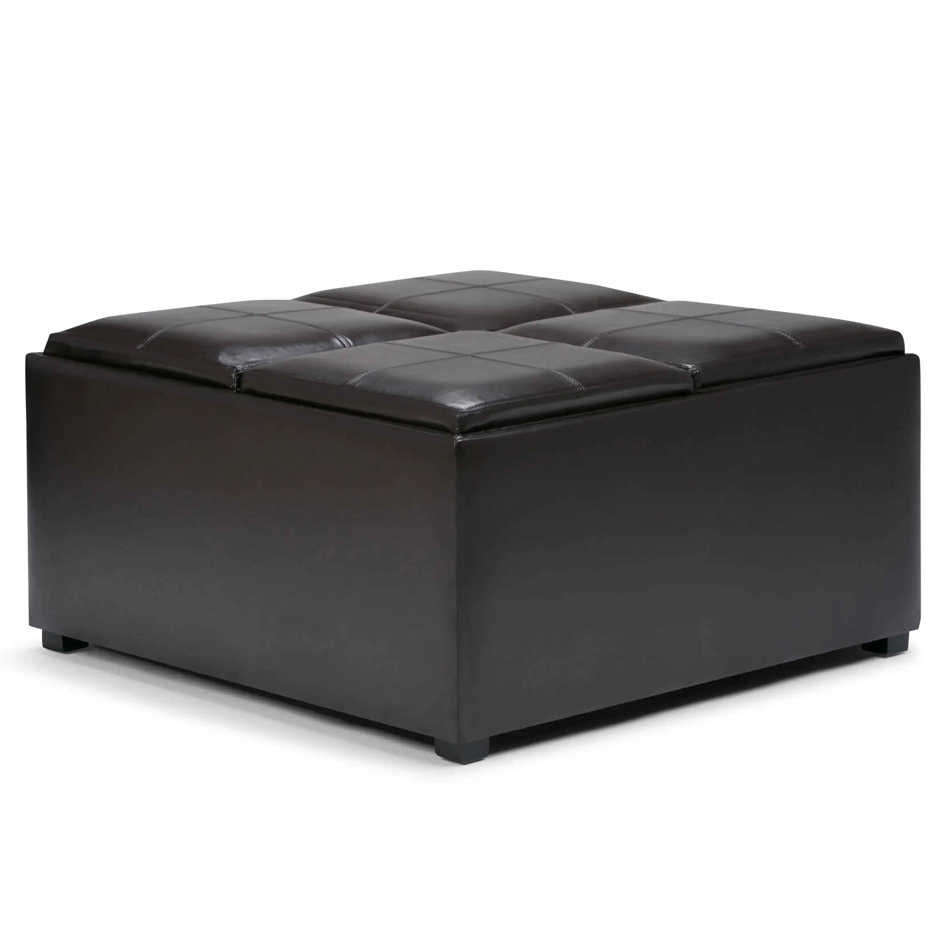 Avalon - Square Coffee Table Storage Ottoman - Tanners Brown - Best Buy Furniture