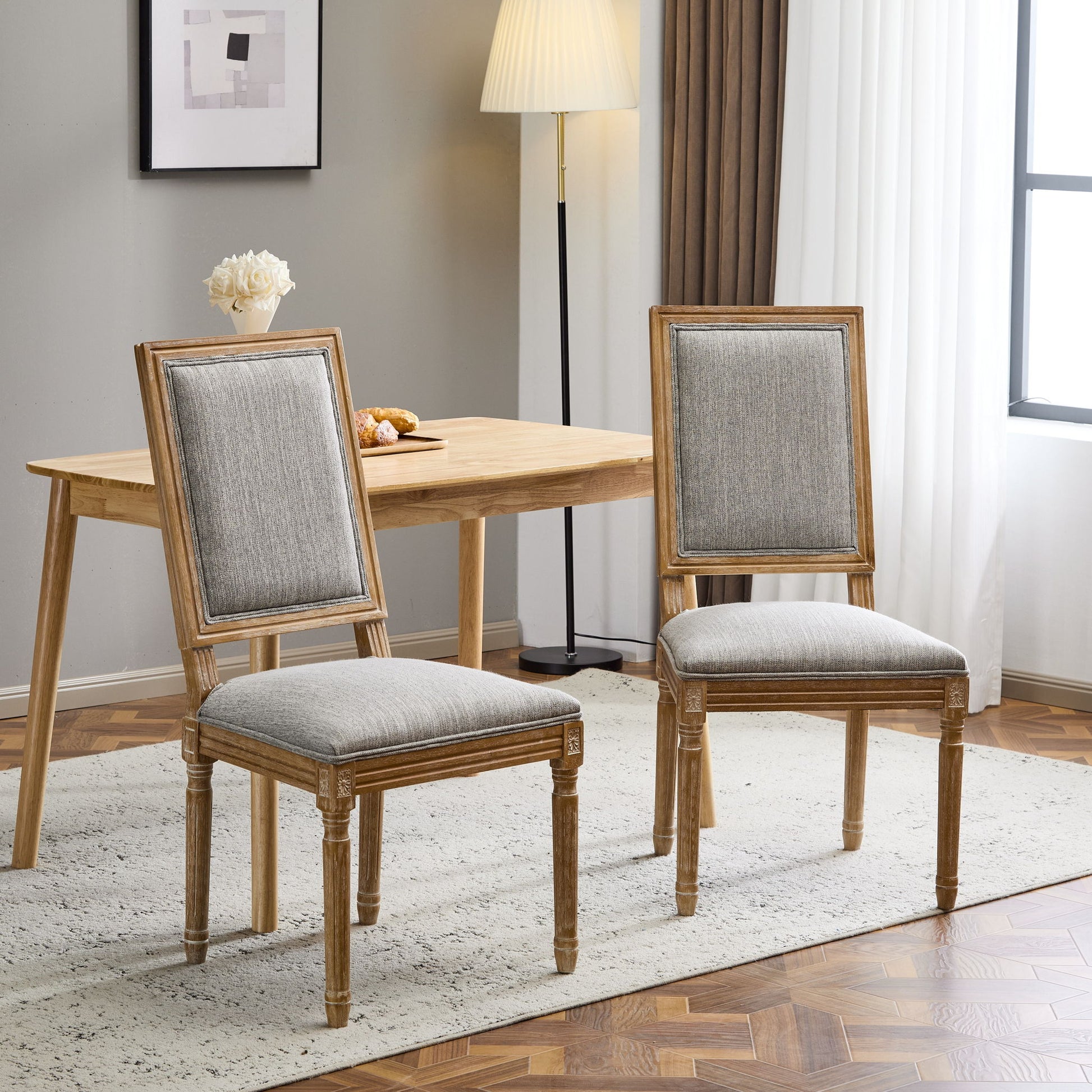 French Country Style Dining Chair With Upholstered Seating And Fluted Legs - Best Buy Furniture