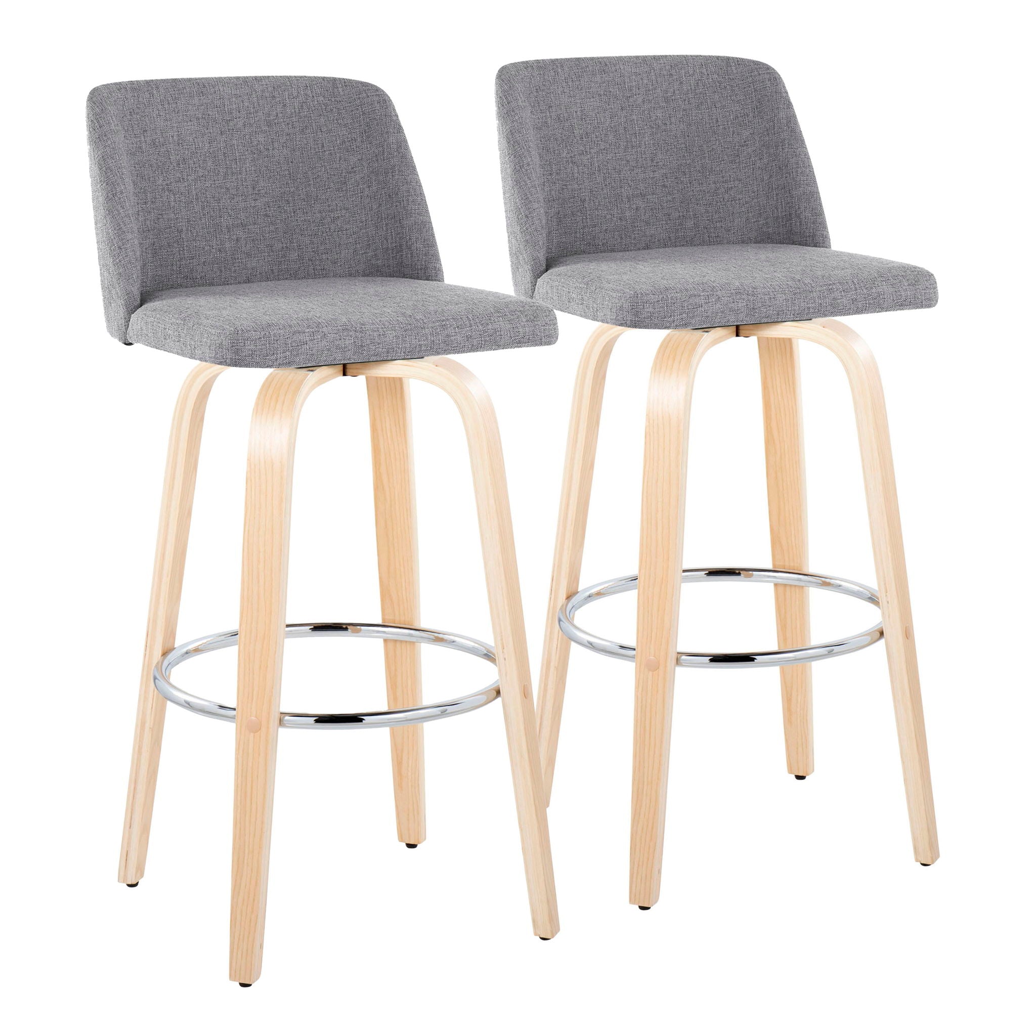 Toriano - Contemporary Fixed Height Barstool & Swivel With Round Footrest (Set of 2) - Best Buy Furniture