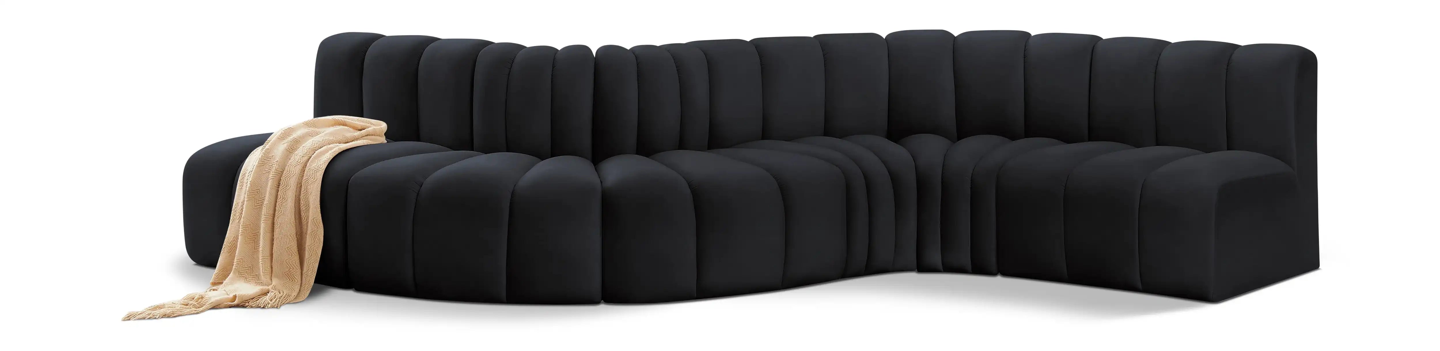 Arc - Velvet 6 Piece Curved Modular Sofa - Best Buy Furniture