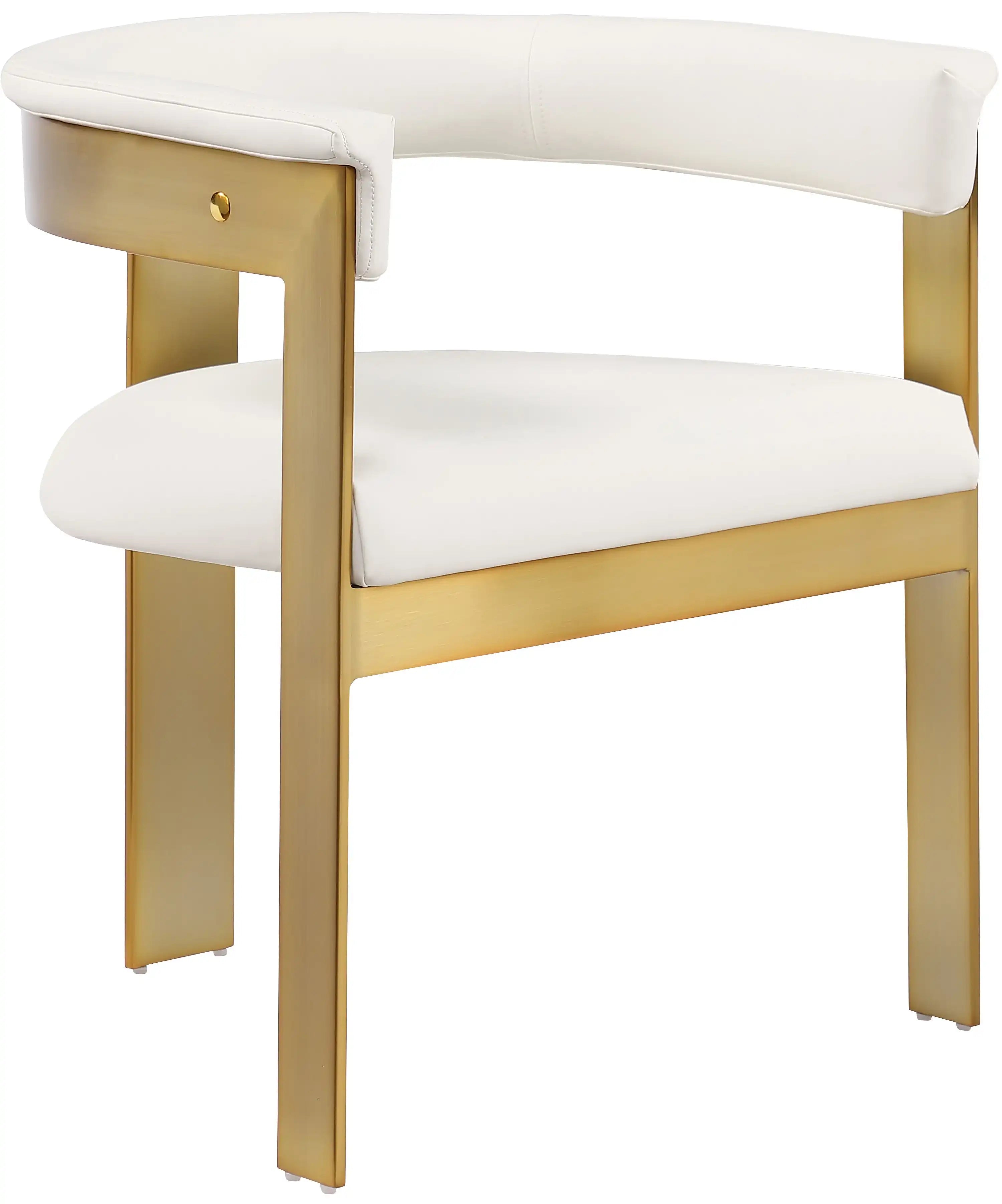 Romeo - Faux Leather Dining Chair With Gold Base (Set of 2) - Best Buy Furniture