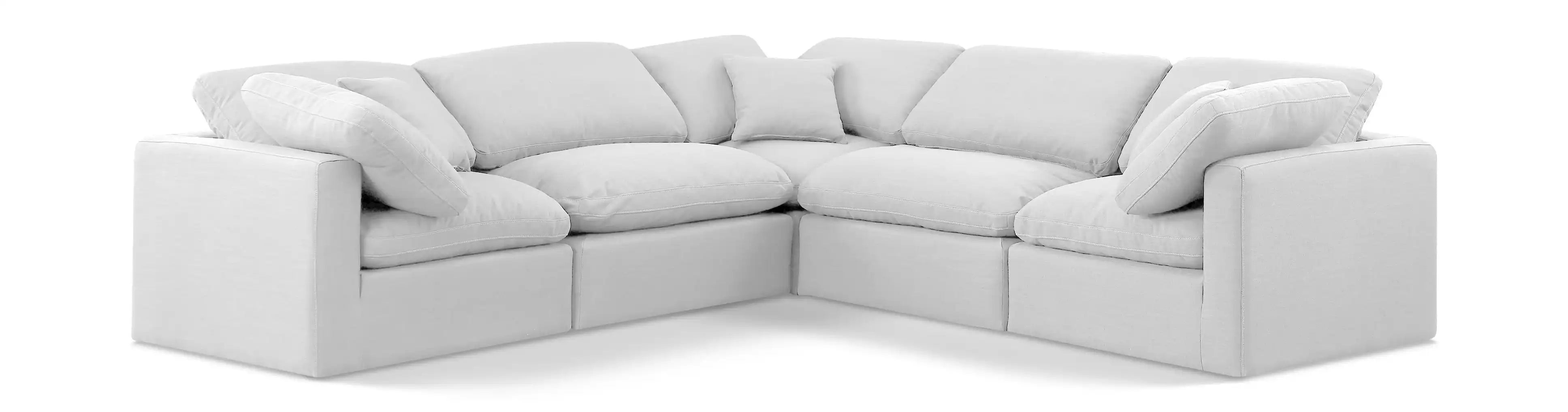 Indulge - Linen 5 Piece Modular Corner Sectional - White - Best Buy Furniture