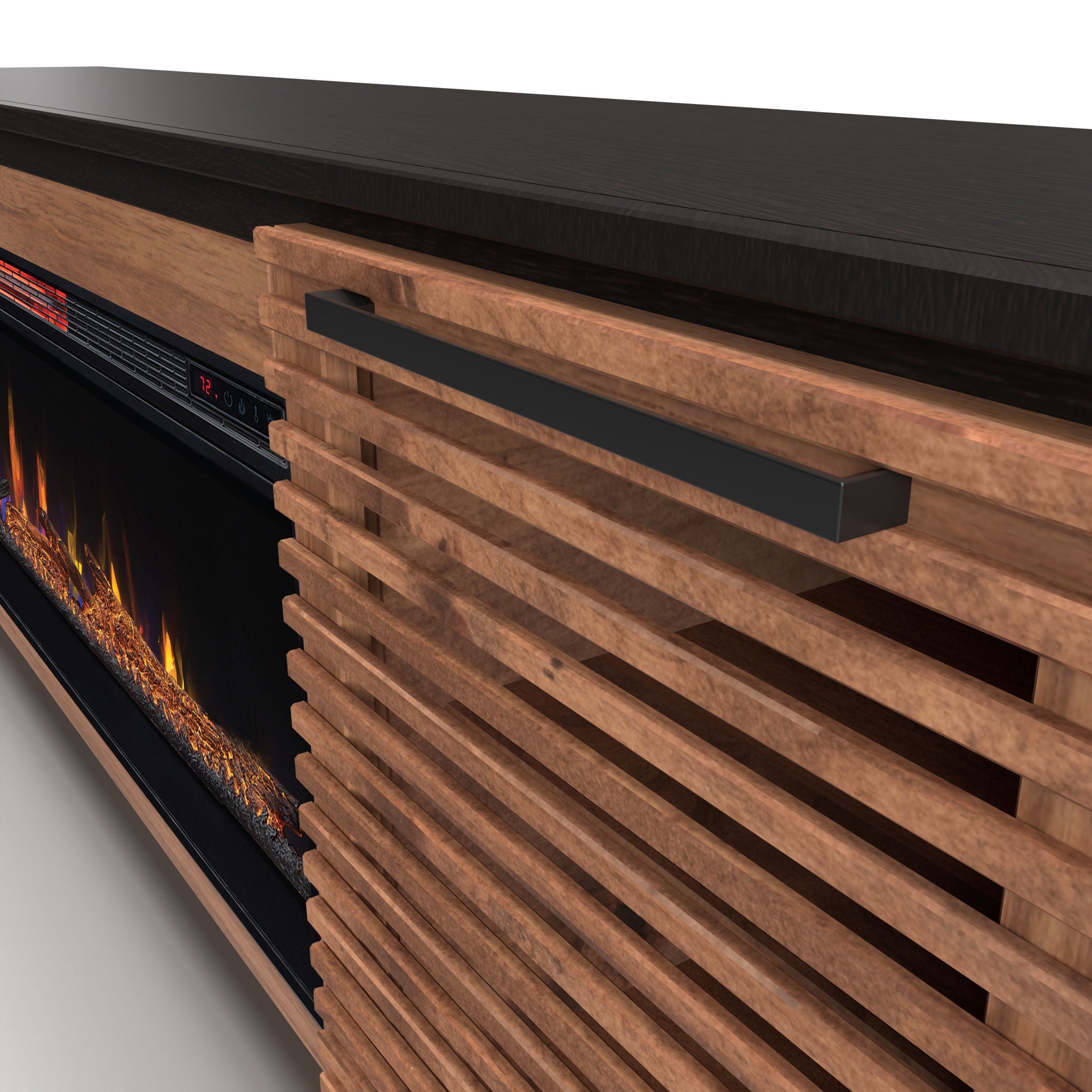 Graceland - Fireplace TV Stand Console For TVs Up To 100" - Black, Bourbon - Best Buy Furniture