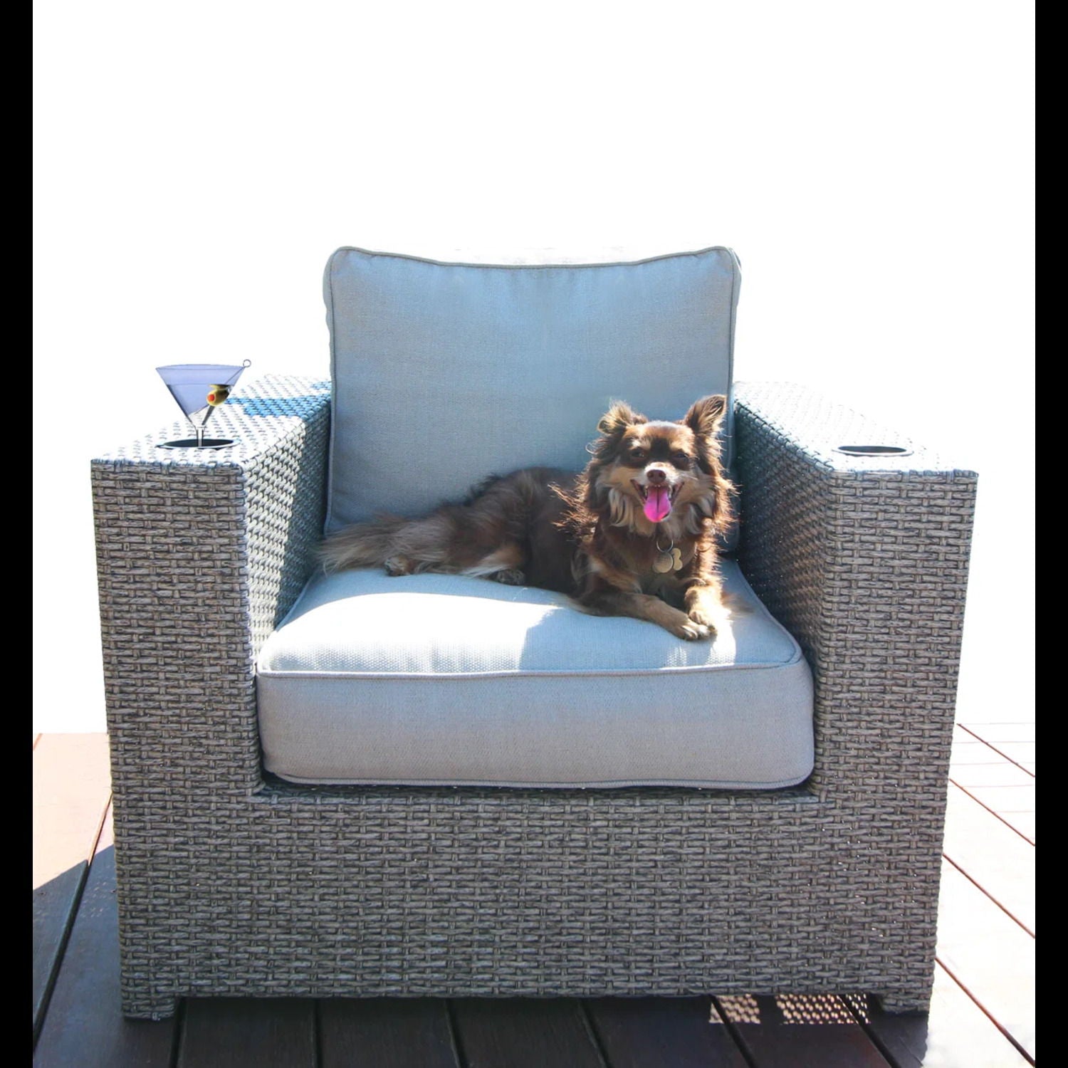 Outdoor Wicker Sectional With Weather Resistant Cushions And Table - Best Buy Furniture