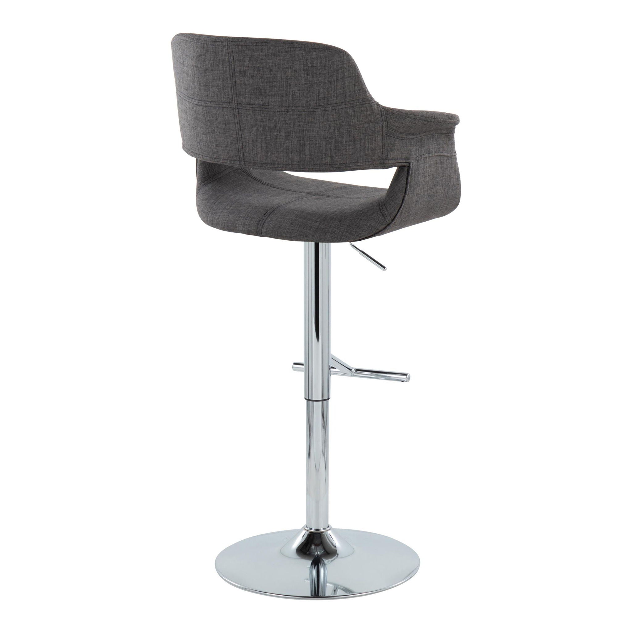 Vintage Flair - Mid Century Modern Adjustable Barstool & Straight T Footrest (Set of 2) - Best Buy Furniture