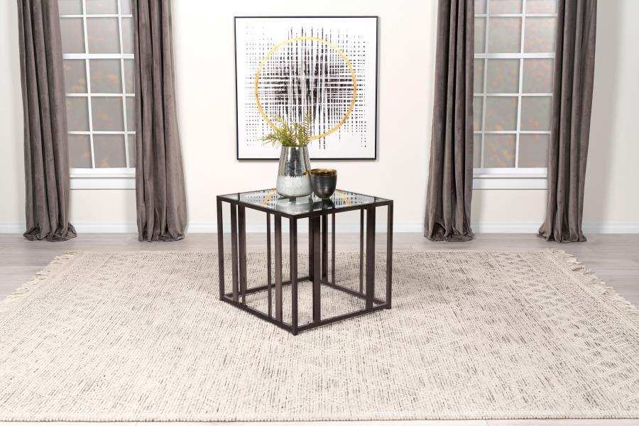 Adri - Rectangular Glass Top Side End Table - Best Buy Furniture