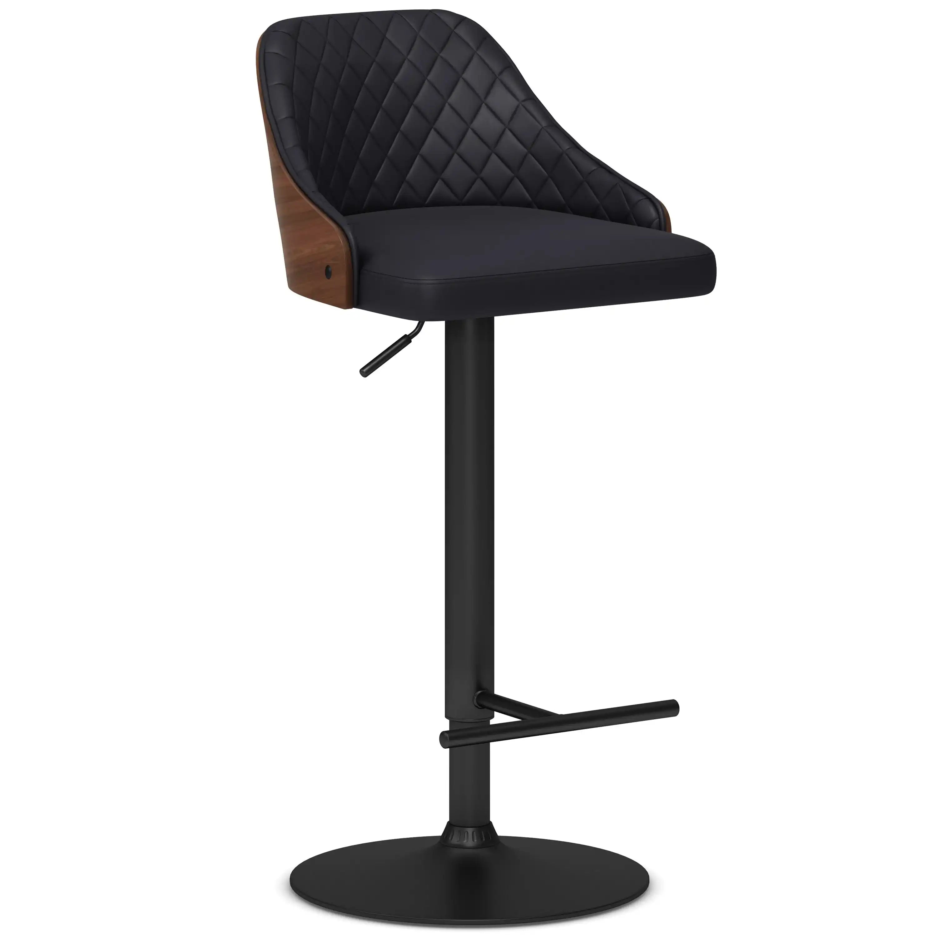 Edwin - Adjustable Swivel Bar Stool - Black - Best Buy Furniture
