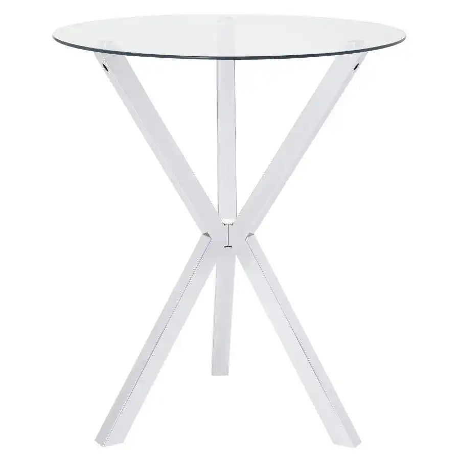 Denali - Round Glass Top Bistro Bar Table - Chrome - Best Buy Furniture