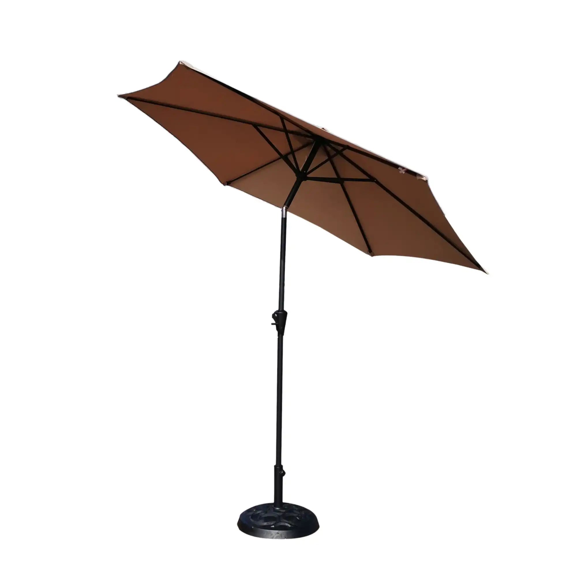 8.8' Outdoor Aluminum Patio Umbrella, Market Umbrella With 33 Pounds Round Resin Umbrella Base Lift - Best Buy Furniture