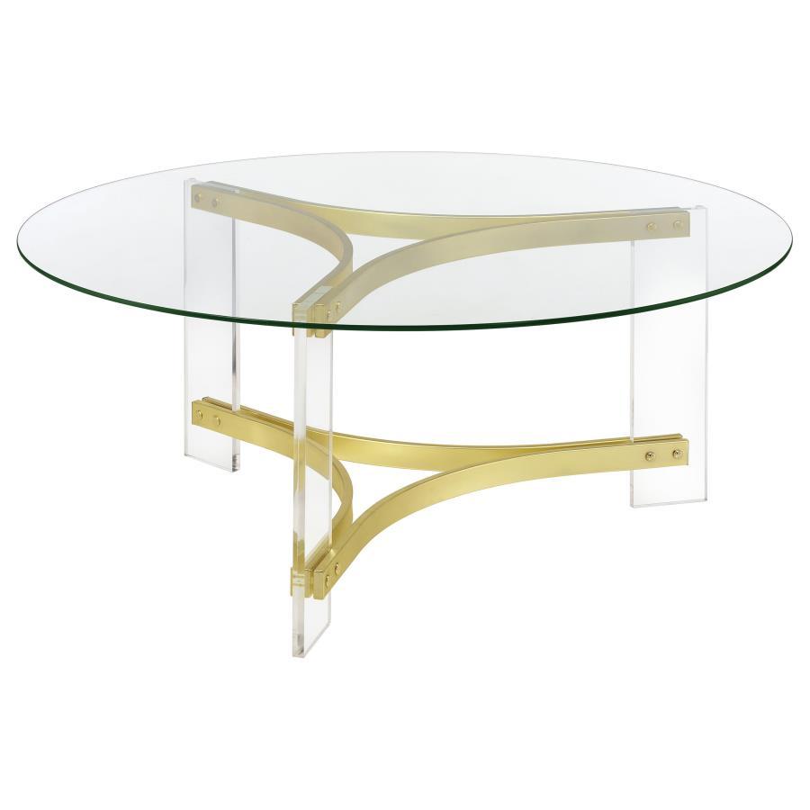 Janessa - Round Glass Top Acrylic Leg Table - Best Buy Furniture