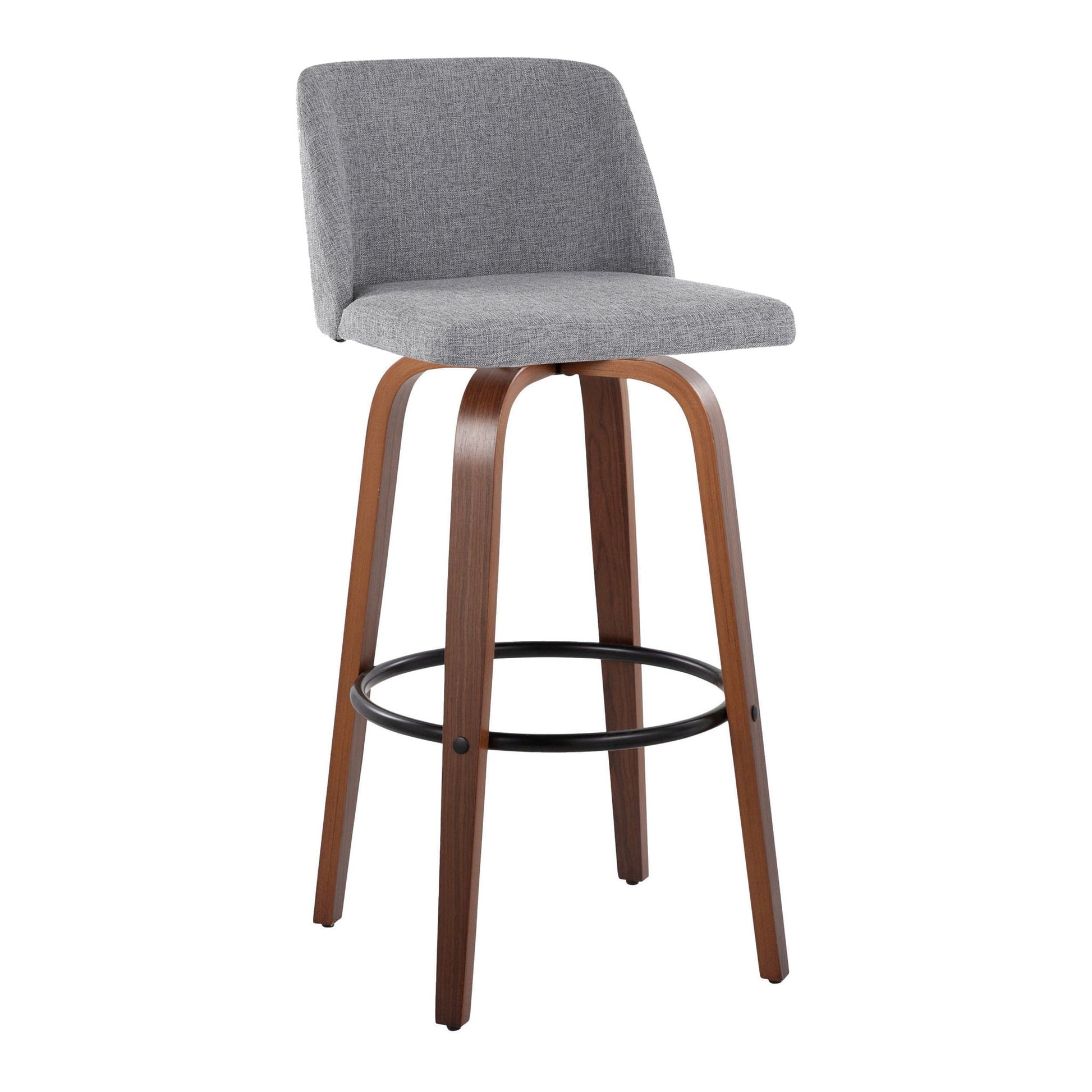 Toriano - Mid Century Modern Fixed Height Barstool Swivel And Round Footrest (Set of 2) - Best Buy Furniture