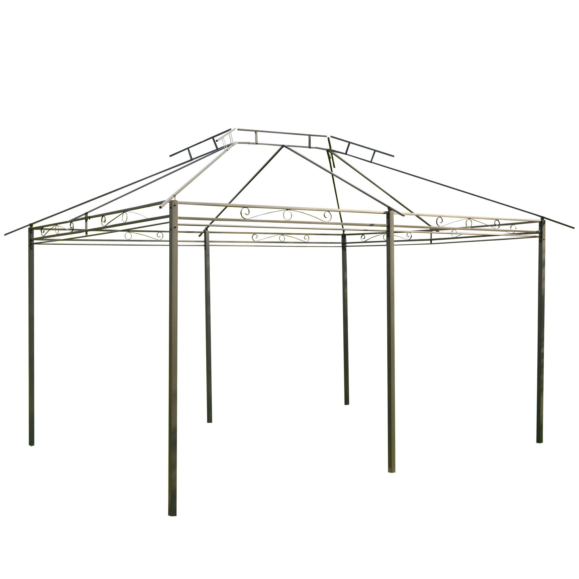 Outsunny - Patio Gazebo, Outdoor Gazebo Canopy Shelter With Curtains, Vented Roof, Steel Frame For Garden, Lawn, Backyard And Deck, - Sage Gray - Best Buy Furniture