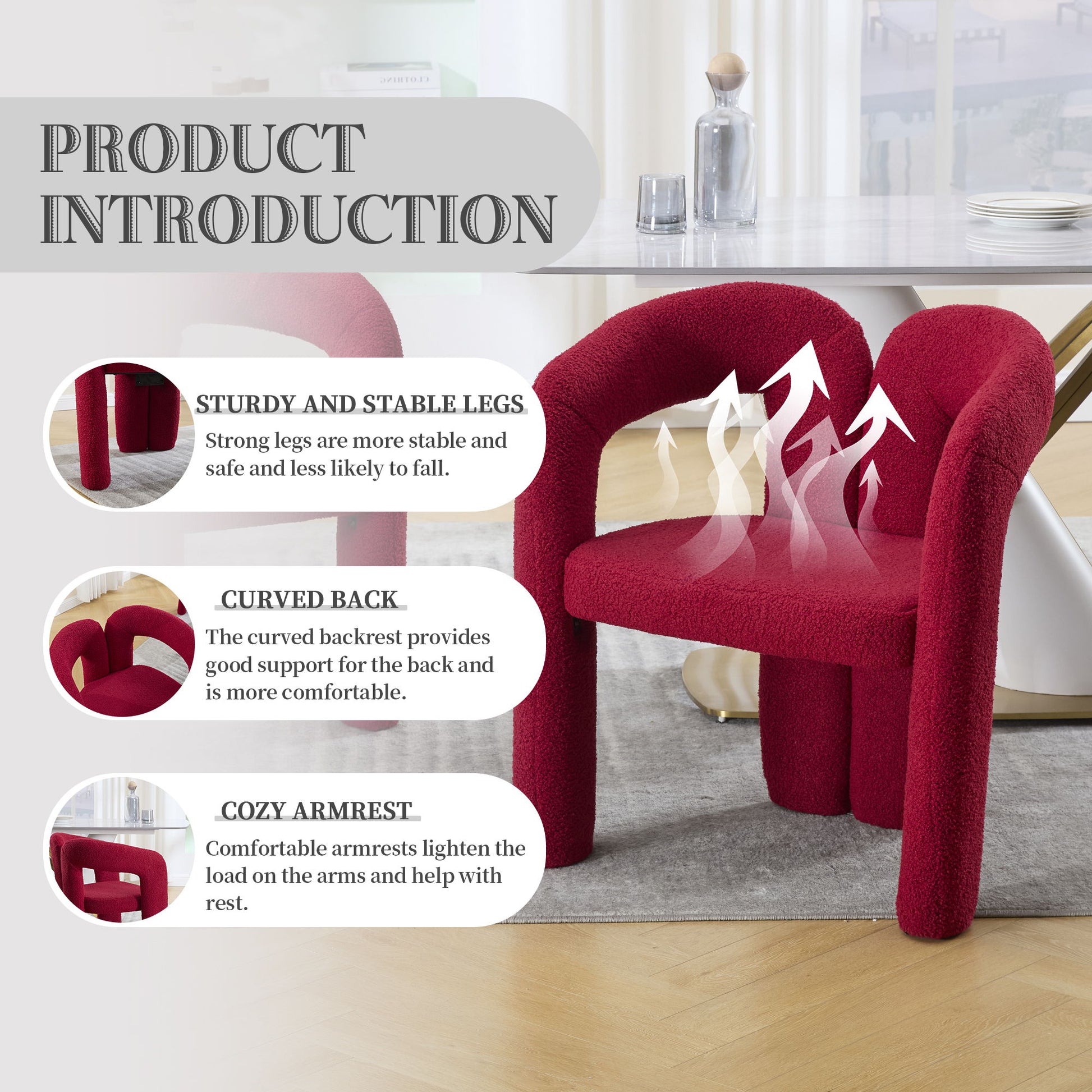 Coolmore Contemporary Designed Accent / Dining Chair With Armrests - Best Buy Furniture