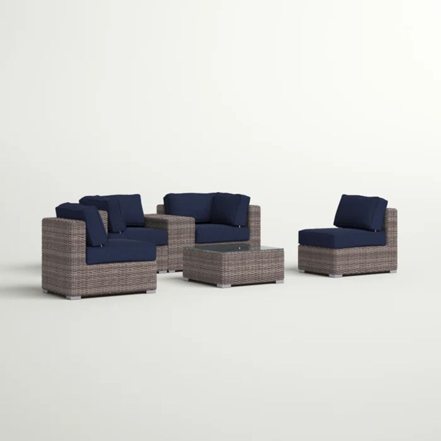 Wicker Seating Group Set With Table And Cushions - Best Buy Furniture