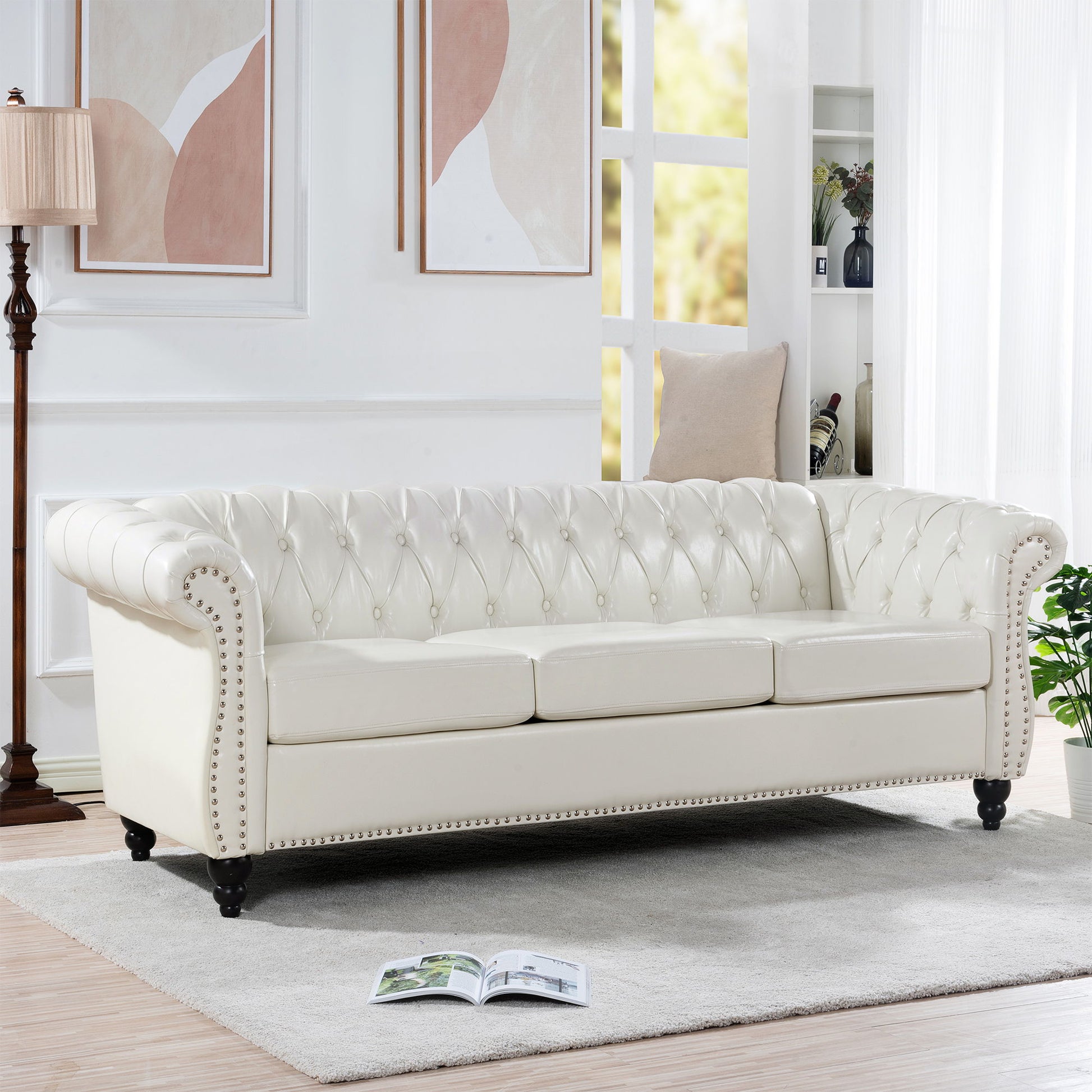 Rolled Arm Chesterfield 3 Seater Sofa - Best Buy Furniture