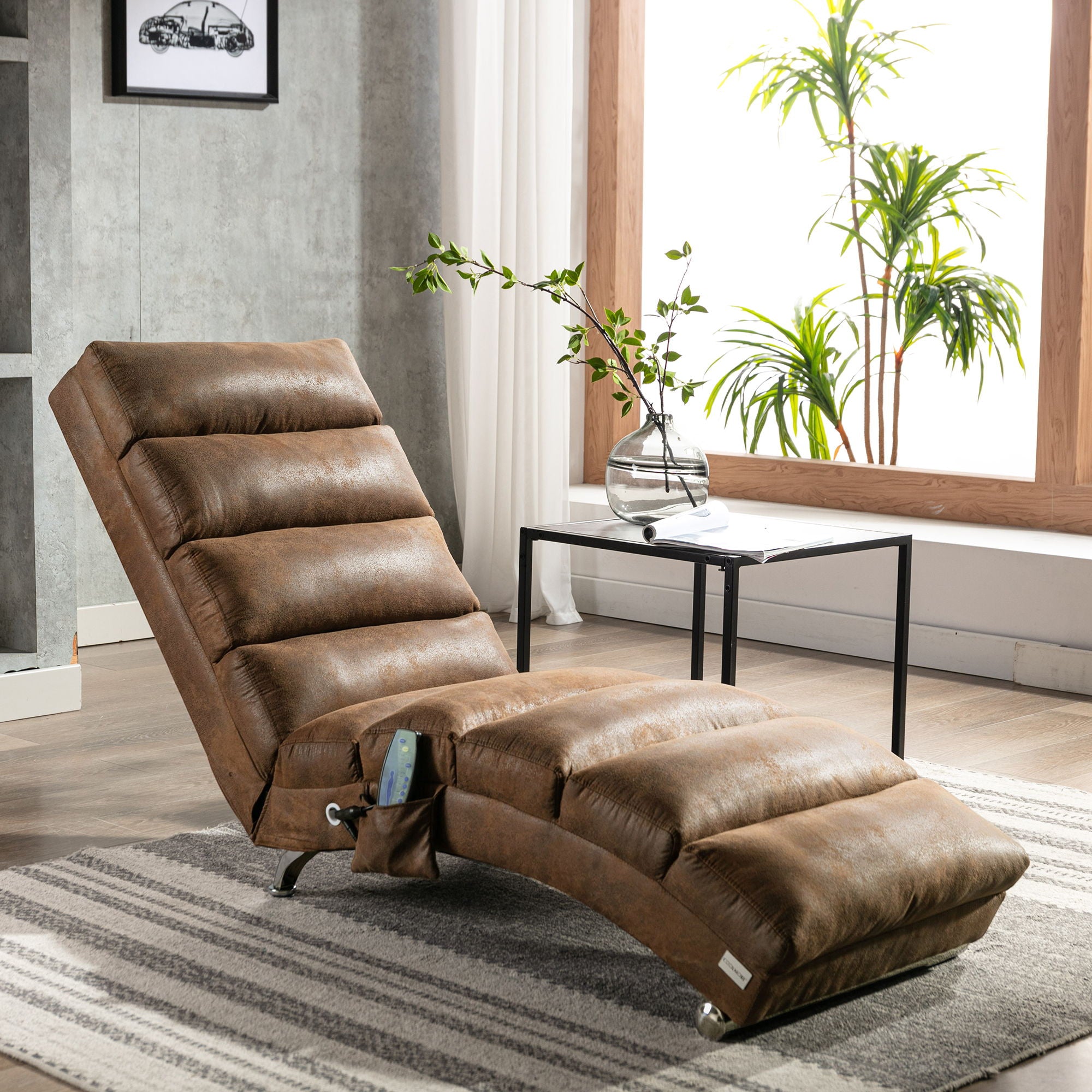 Massage Chaise Lounge Indoor With Remote Control, Ergonomic Electric Massage Lounger - Best Buy Furniture