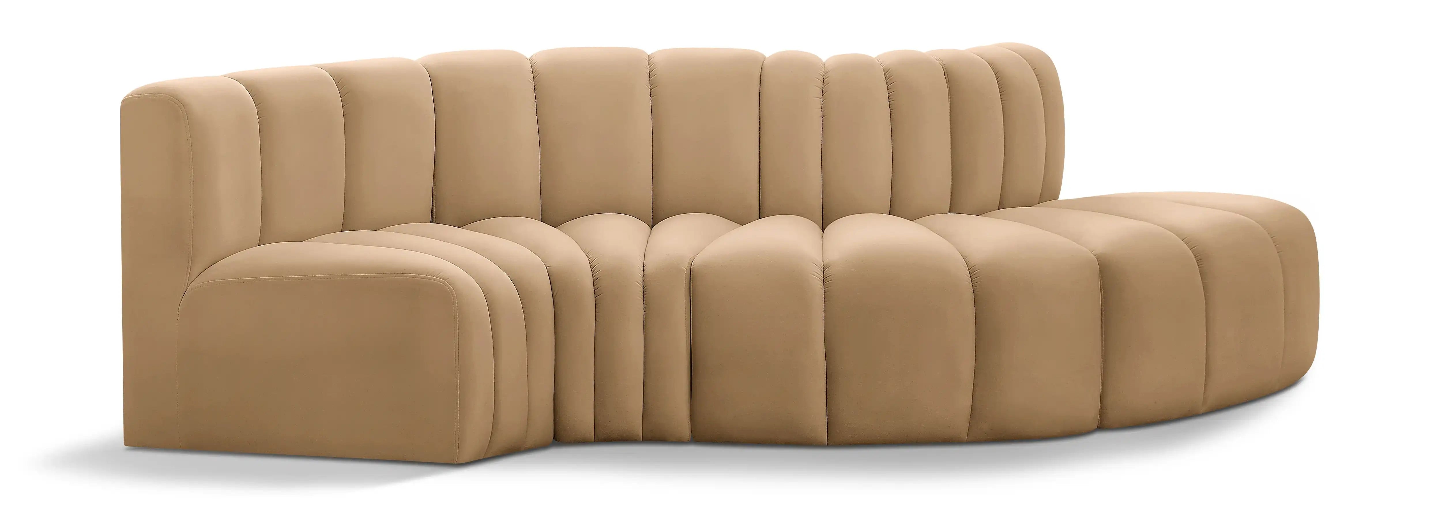 Arc - Velvet 4 Piece L-Shaped Modular Sofa - Best Buy Furniture