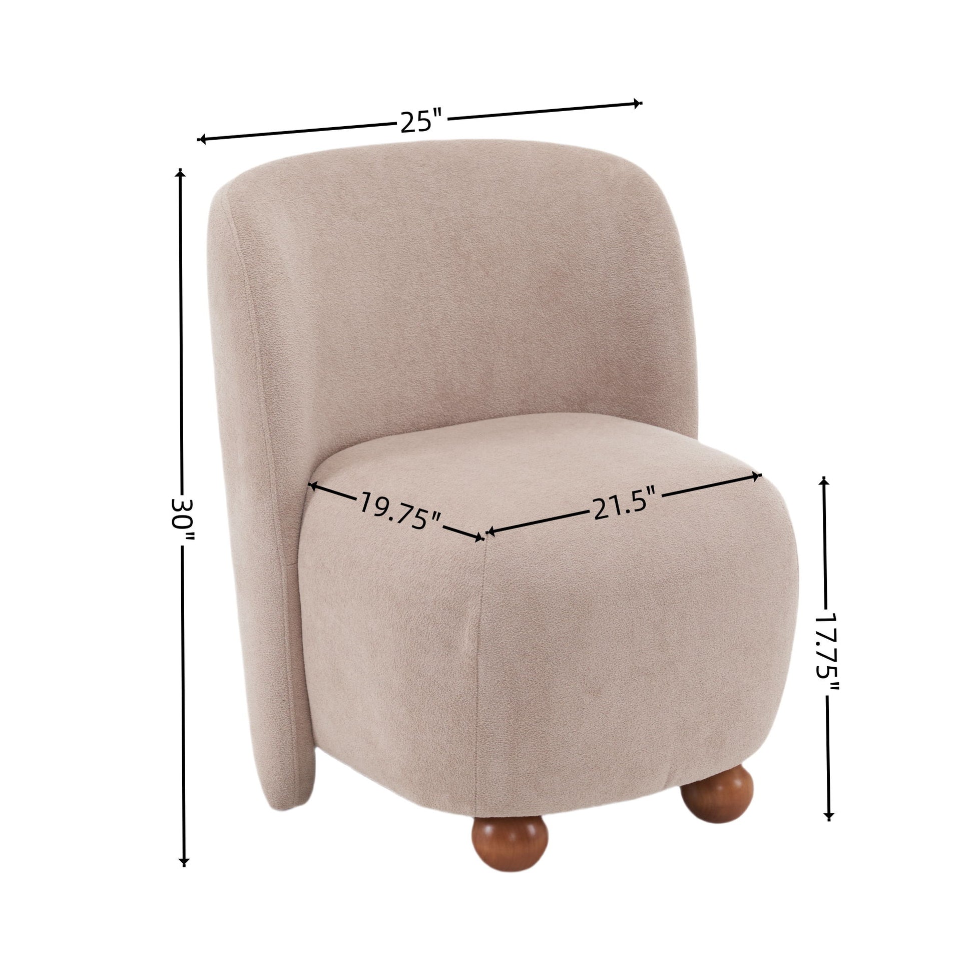 Modern Low Back Accent Upholstered Armless Living Room Chairs, Round Feet - Best Buy Furniture
