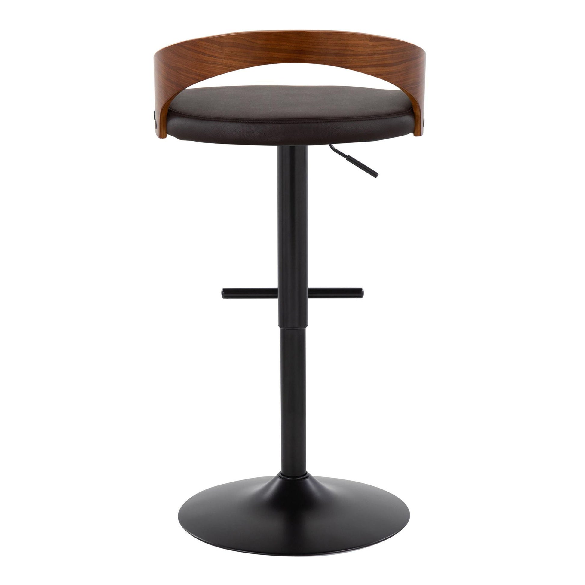 Grotto - Contemporary Adjustable Barstool & Swivel With Straight T Footrest (Set of 2) - Best Buy Furniture