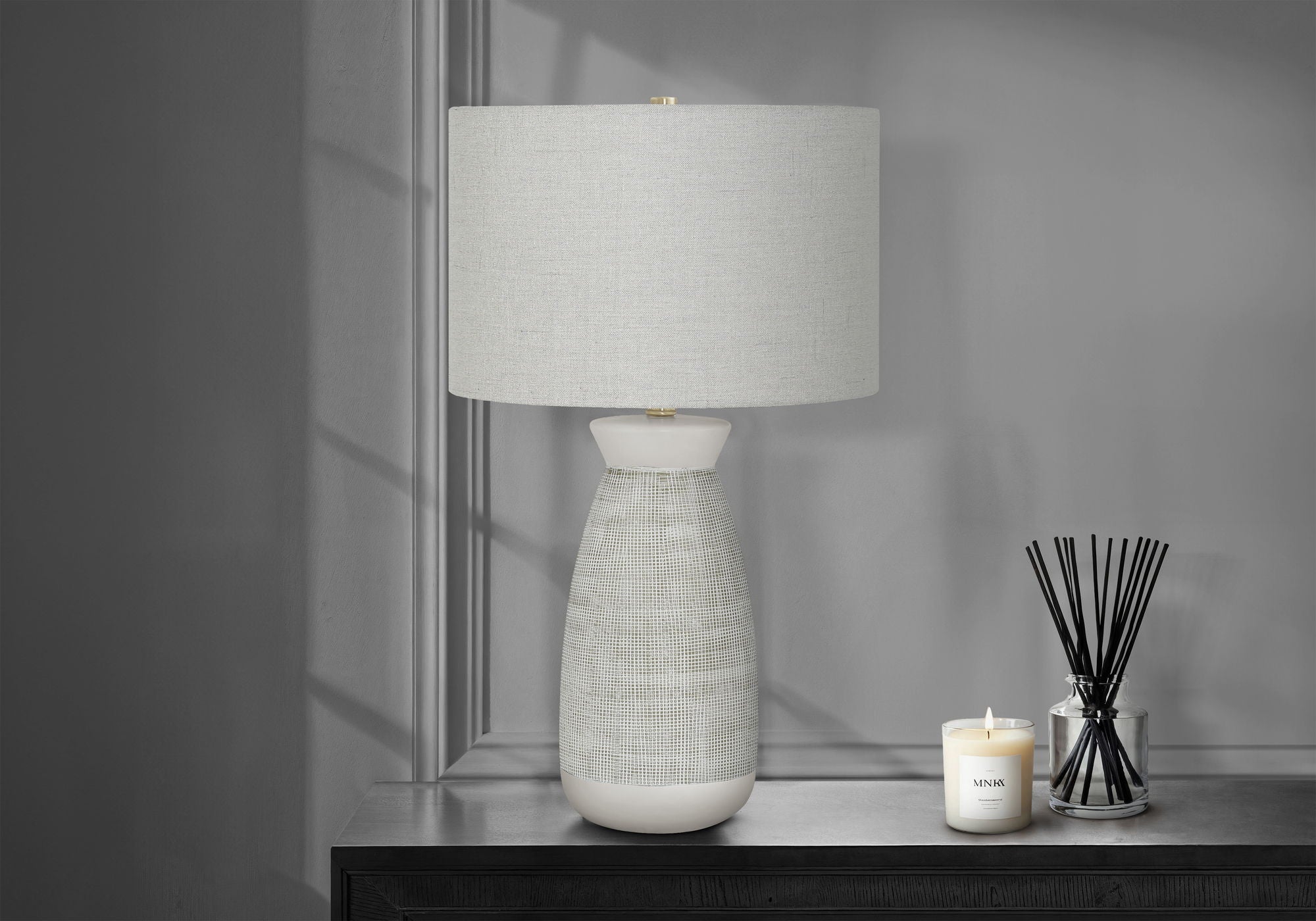 Lighting, Table Lamp, Ceramic, Contemporary - Gray - Best Buy Furniture