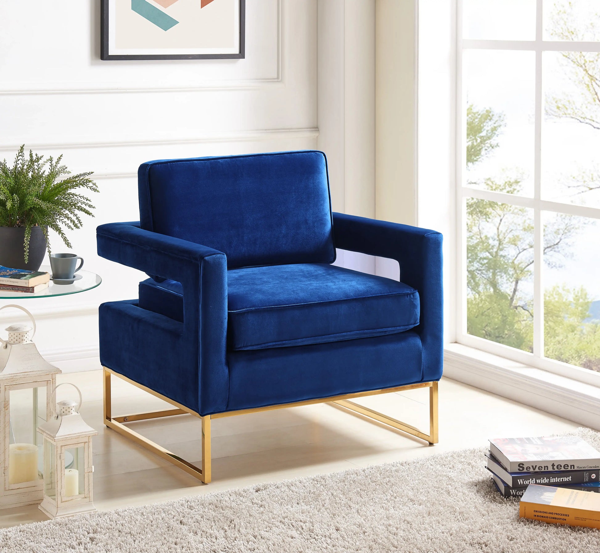 Noah - Accent Chair with Gold Legs - Best Buy Furniture